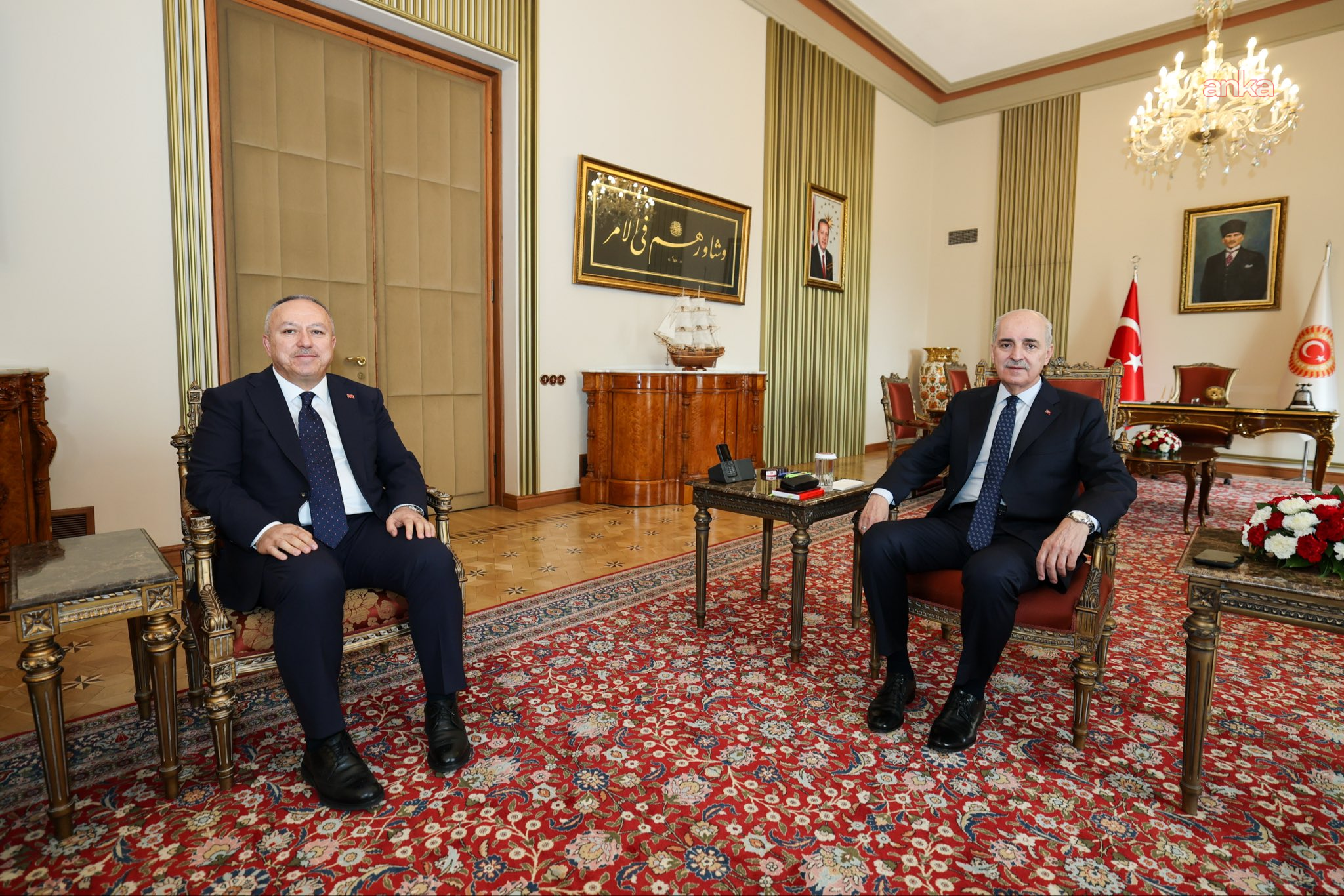 TBMM Başkanı Kurtulmuş , Emniyet Genel Müdürü Ali Fidan’ı kabul etti
