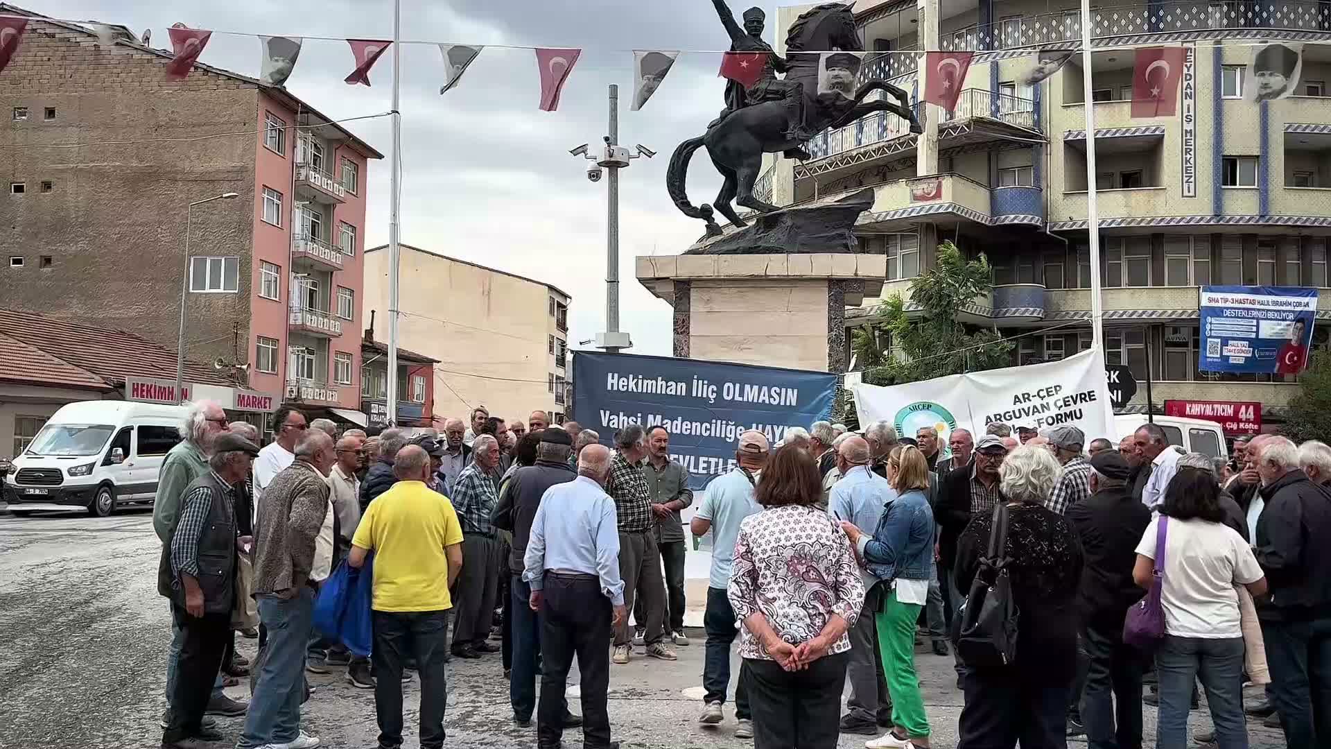Hekimhan'da vatandaşlardan madencilik faaliyetlerine tepki