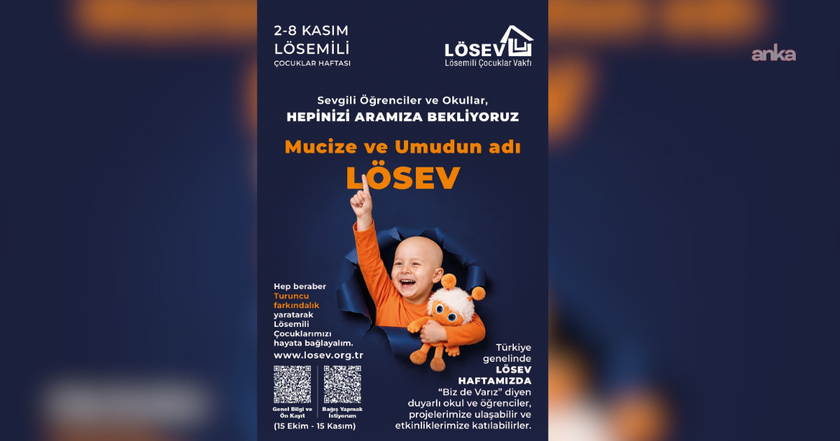 LÖSEV, 2-8 Kasım Lösemili Çocuklar Haftası'nda Türkiye'yi "turuncuya boyamaya" çağırıyor
