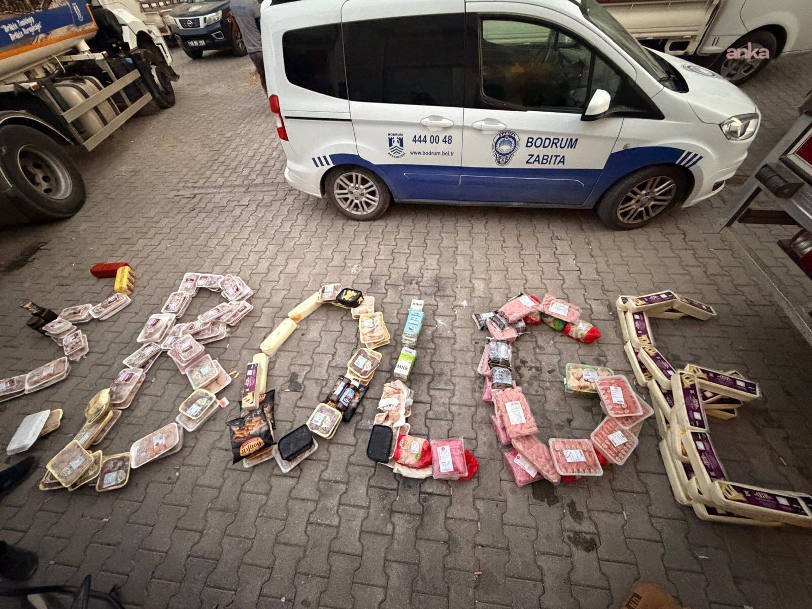 Bodrum Zabıta ekipleri, tarihi geçmiş 1,2 ton gıda ürününe el koydu