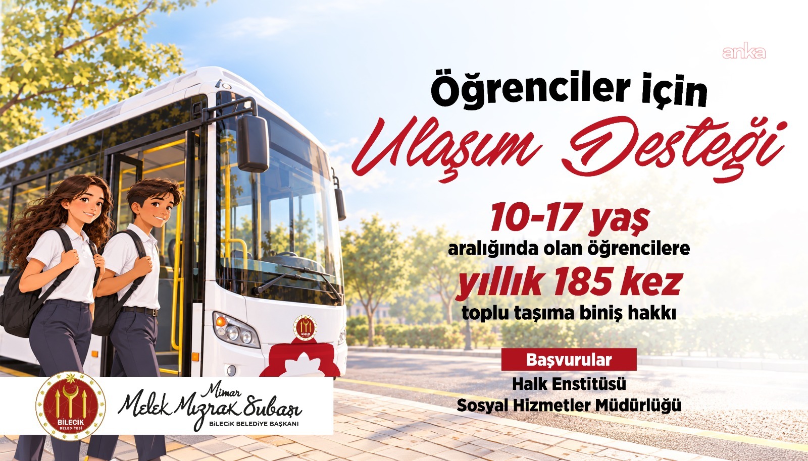 Bilecik Belediyesi'nden anneler ve öğrenciler için ulaşım kartı desteği