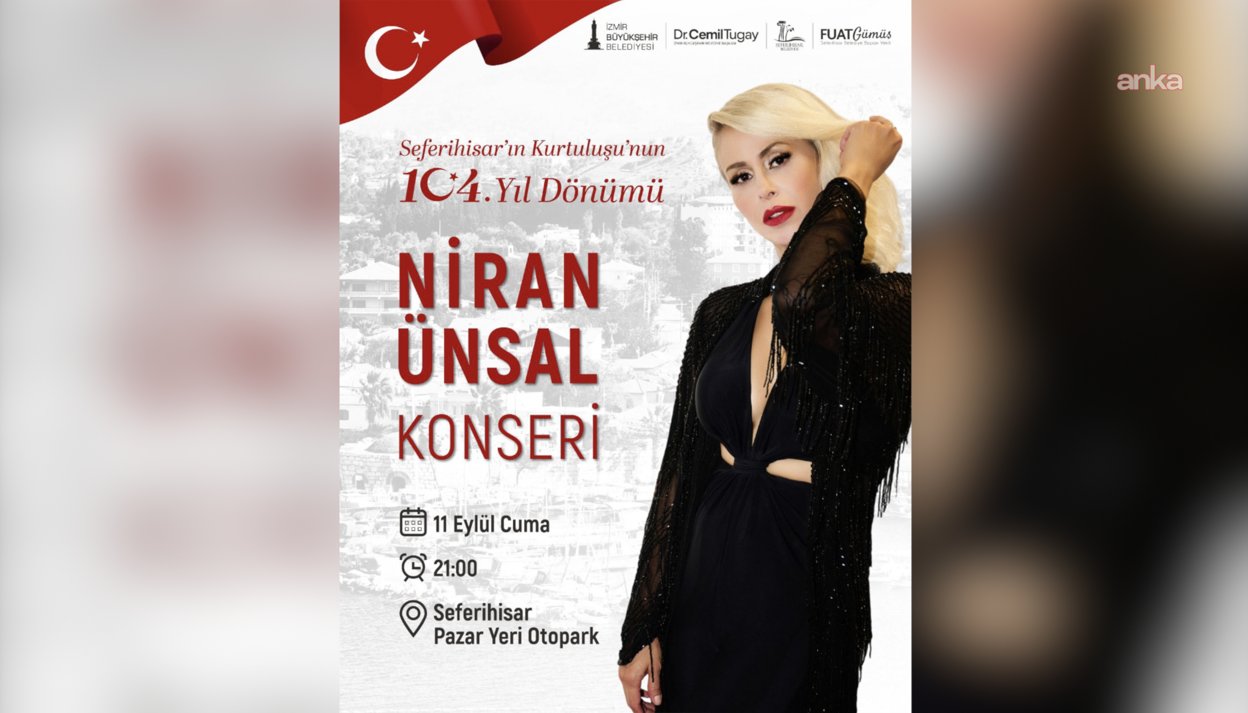 Seferihisar kurtuluşunun 104. yılını Niran Ünsal konseriyle kutlayacak