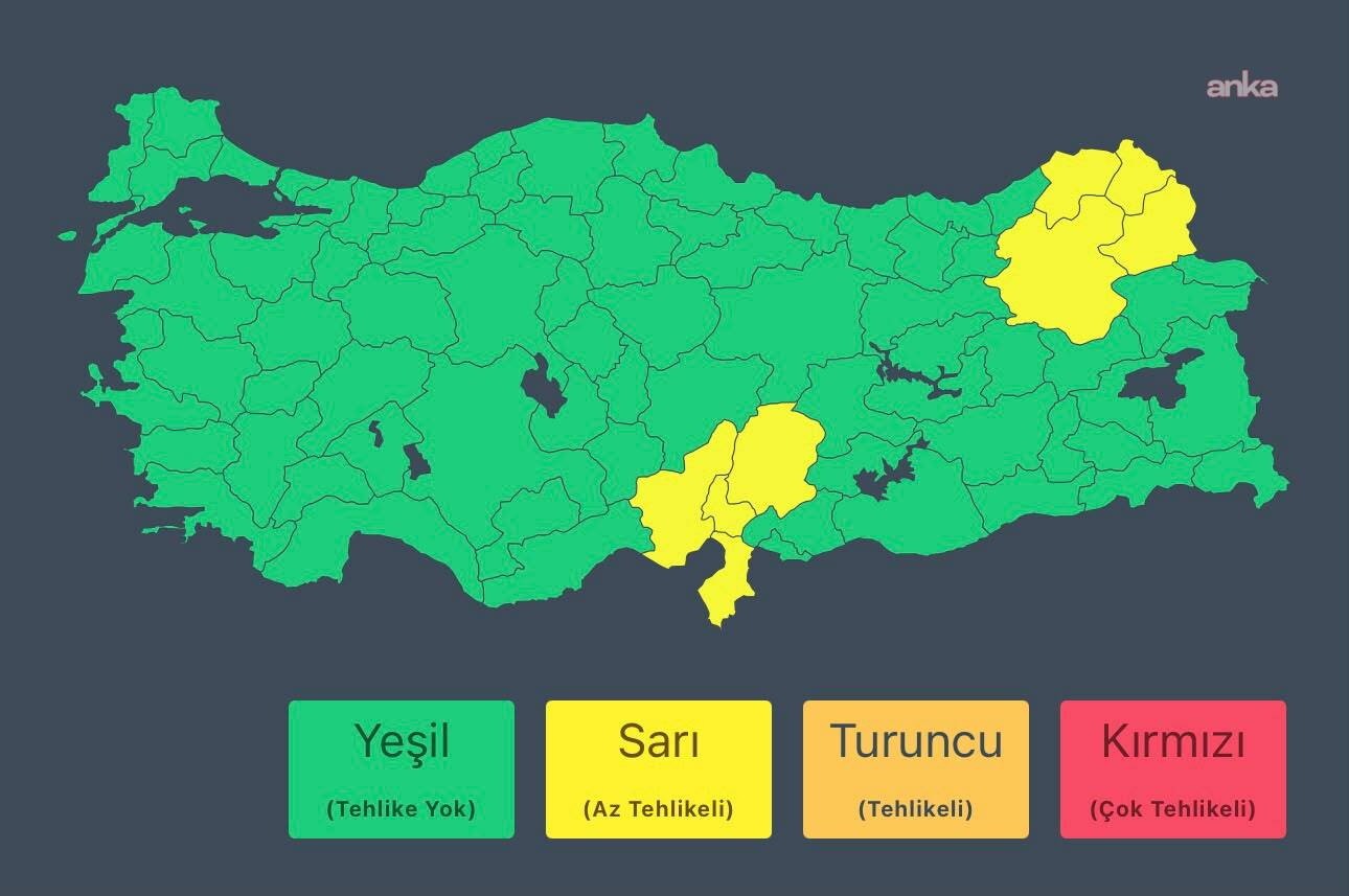 7 il için sel, su baskını, fırtına ve yıldırım uyarısı