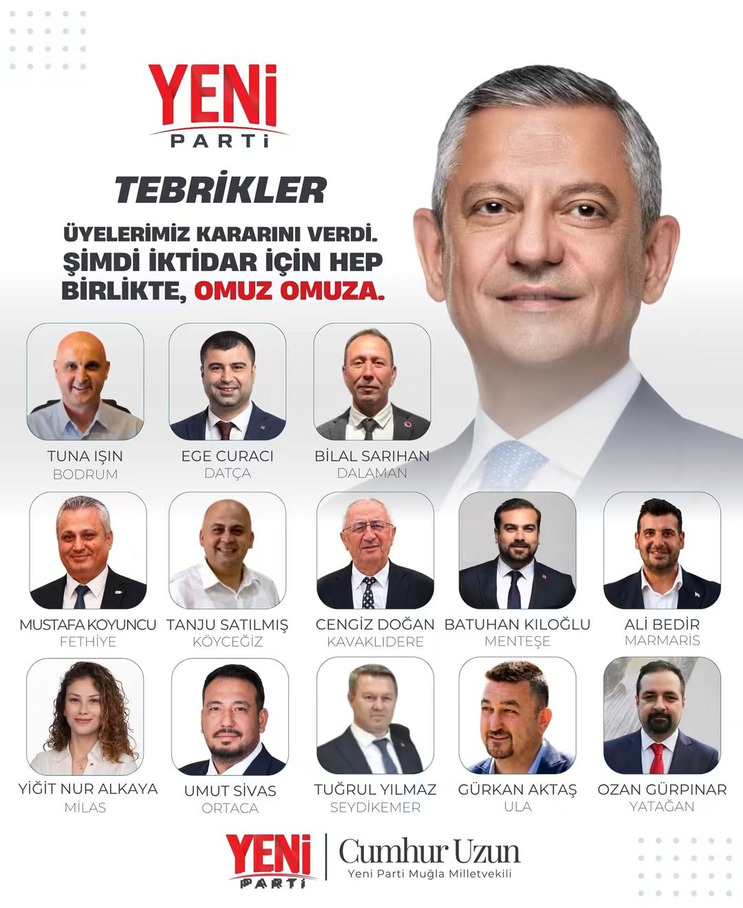 YENİ Parti’nin Muğla’daki 13 ilçe başkanı belli oldu