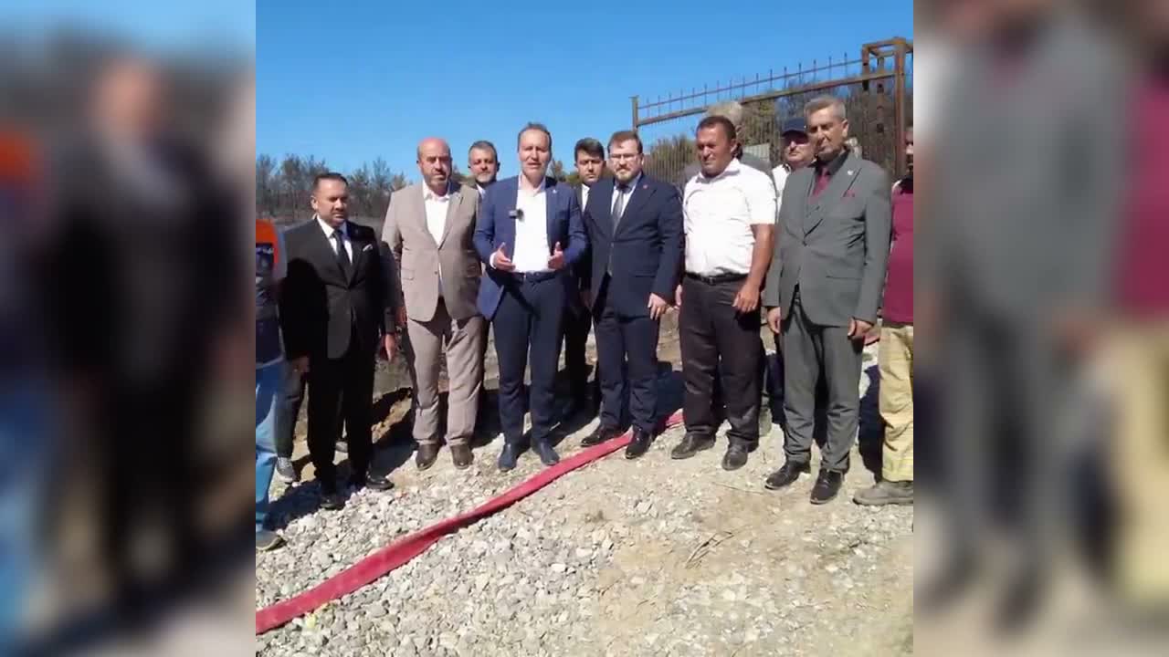 Erbakan, Balıkesir'de yangın bölgesini ziyaret etti