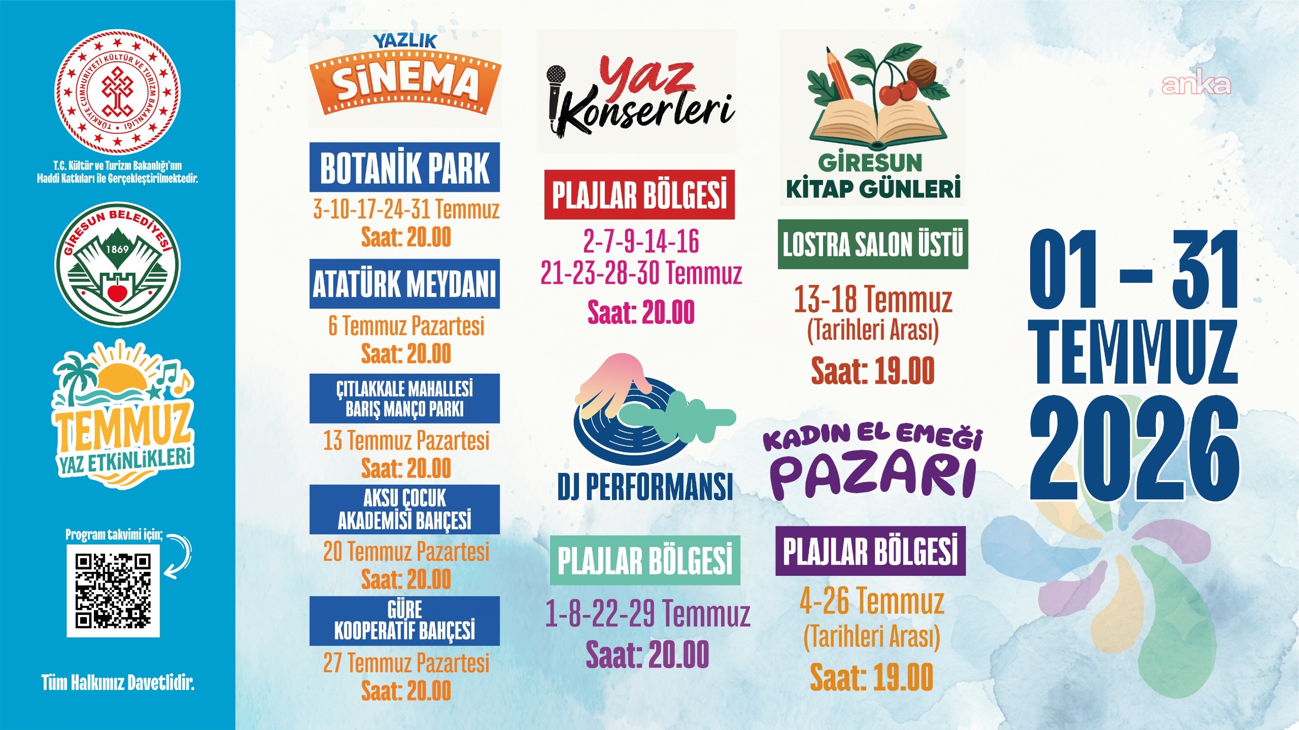 Giresun Belediyesi'nden dolu dolu yaz programı