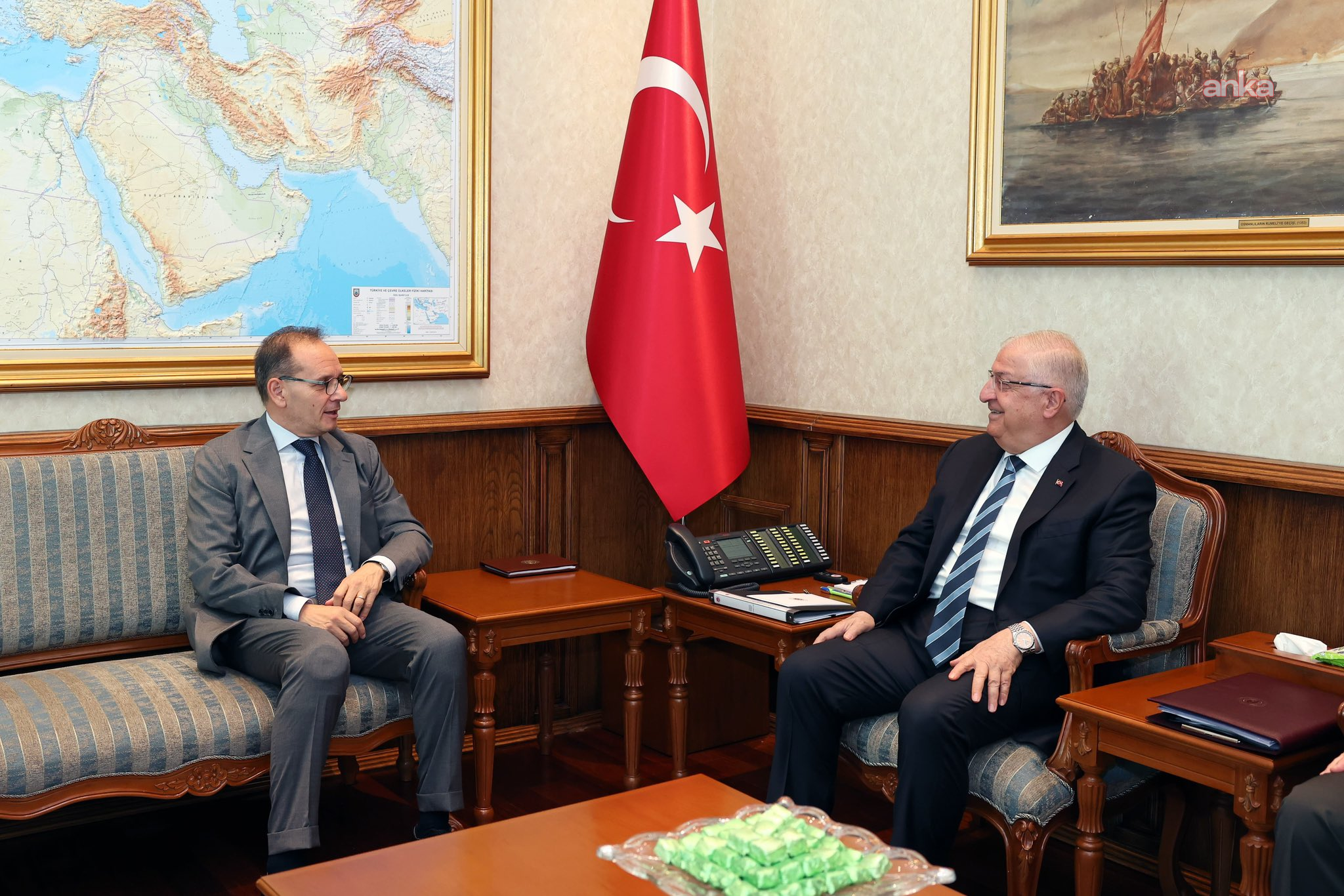 Bakan Güler, İtalya'nın Ankara Büyükelçisi Manzo'yu kabul etti