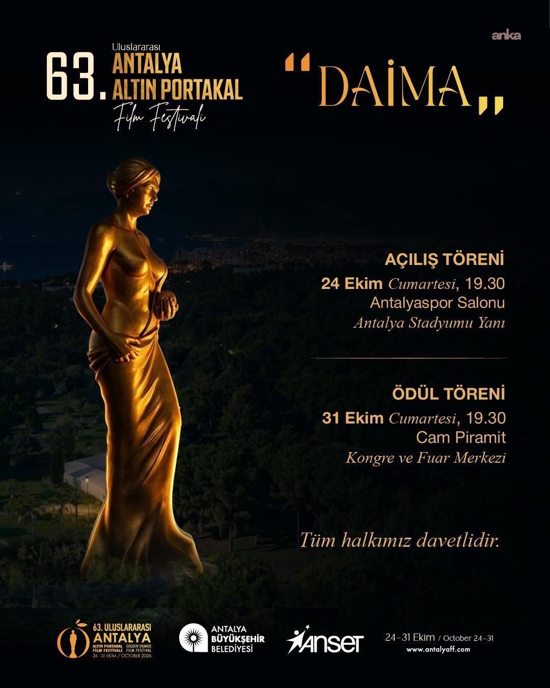 63. Altın Portakal’da sinema şöleni 24 Ekim'de başlıyor