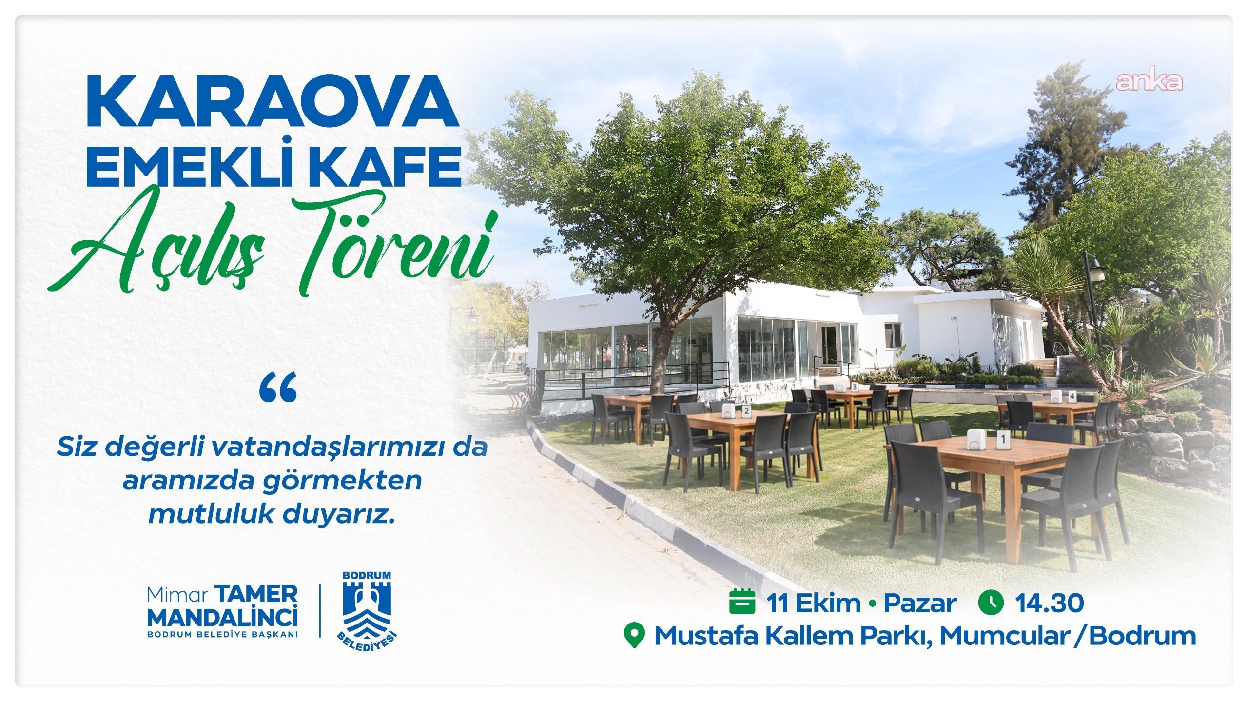 Bodrum’da sosyal yaşama yeni buluşma noktası: "Karaova Emekli Kafe" kapılarını açıyor