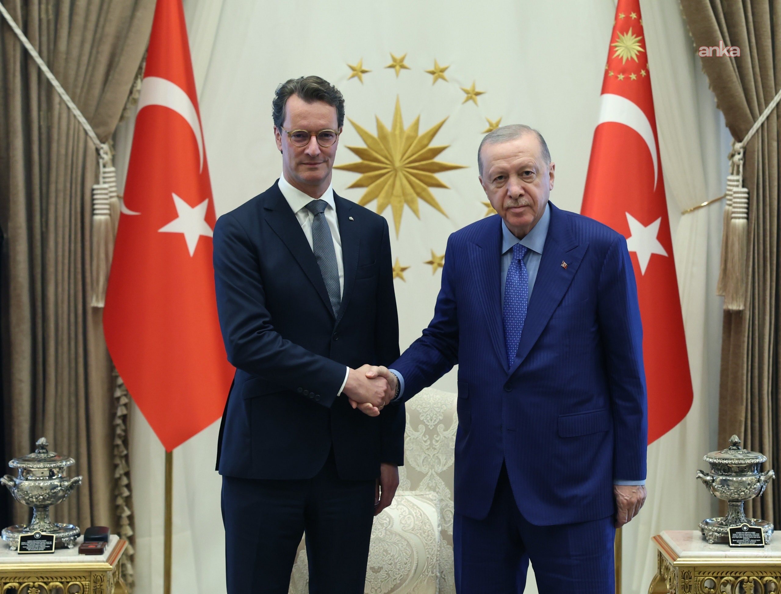 Cumhurbaşkanı Erdoğan, Kuzey Ren-Vestfalya Eyaleti Başbakanı Wüst’ü kabul etti