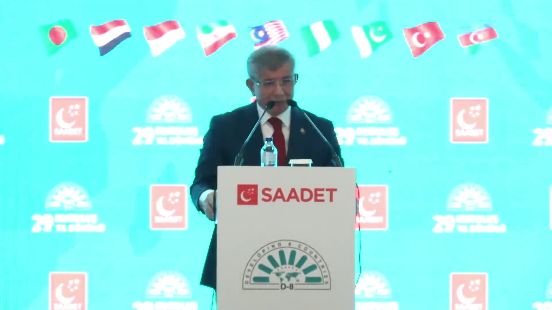 D-8'in 29. Kuruluş Yıl Dönümü... Ahmet Davutoğlu: Kudüs'ün başkent olduğu bir Filistin devleti kurulmadan barış olmaz