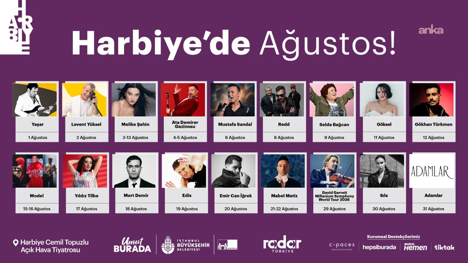 Harbiye Açık Hava’da ağustos müzik ve eğlenceyle dolu