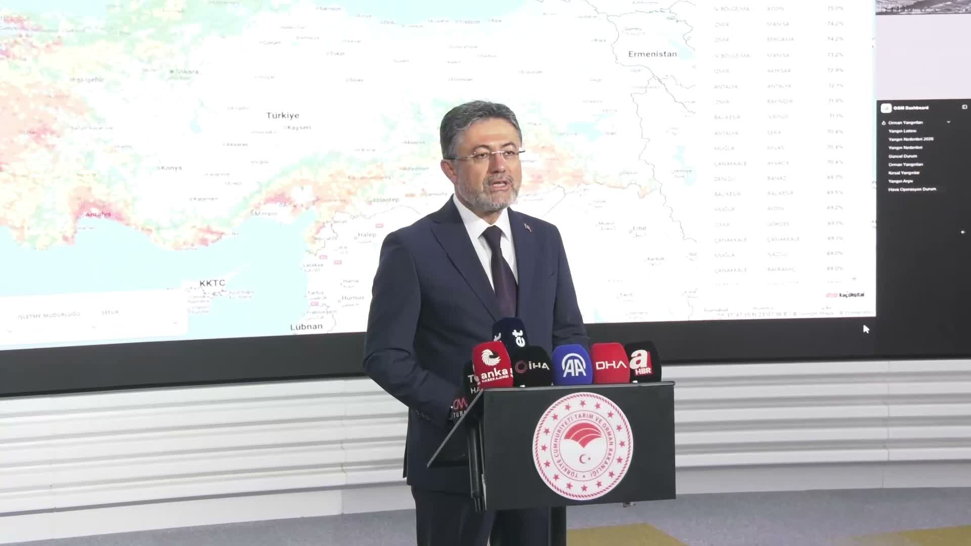 Tarım ve Orman Bakanı Yumaklı: "Son 24 saatte 110 yangın kontrol altına alındı"