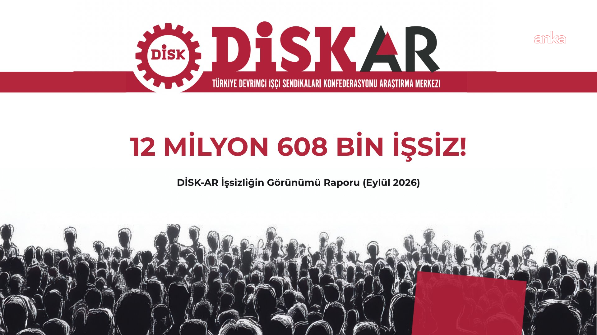 DİSK-AR: "Dar ve geniş tanımlı işsizlik oranları arasındaki fark ağustos ayında 23,2 puana ulaştı"