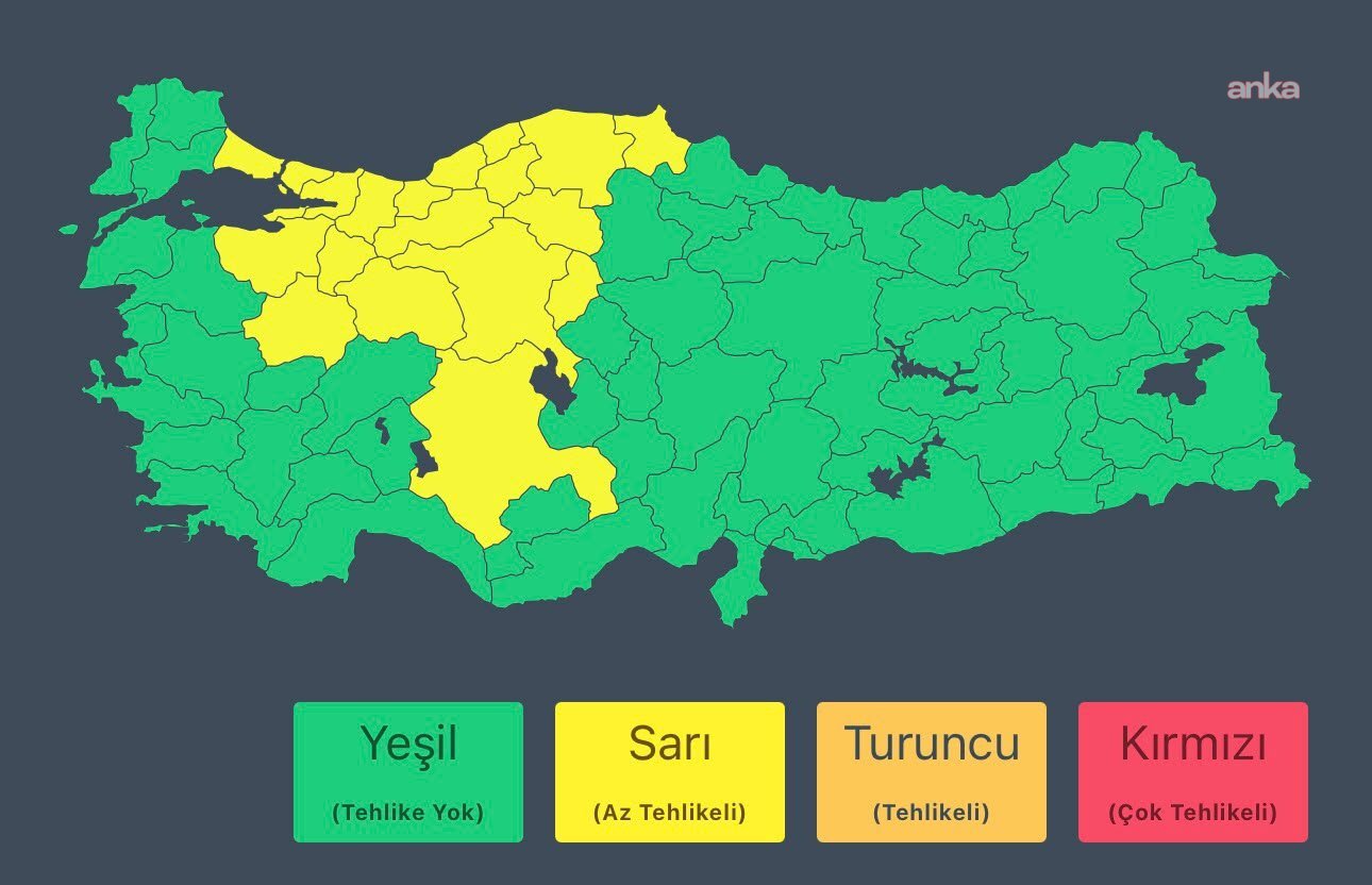 20 il için kuvvetli sağanak uyarısı