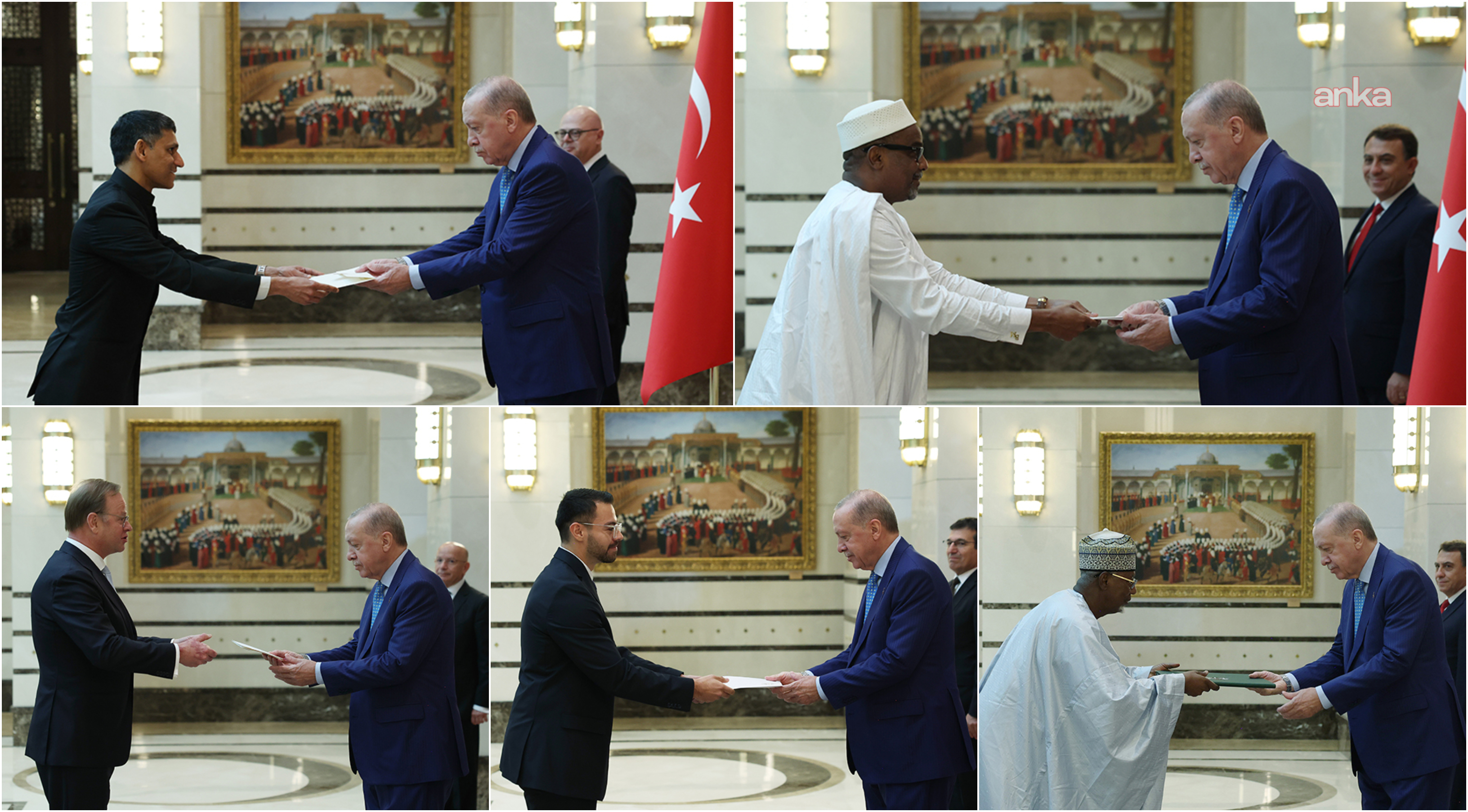 Cumhurbaşkanı Erdoğan güven mektuplarını sunan büyükelçileri kabul etti