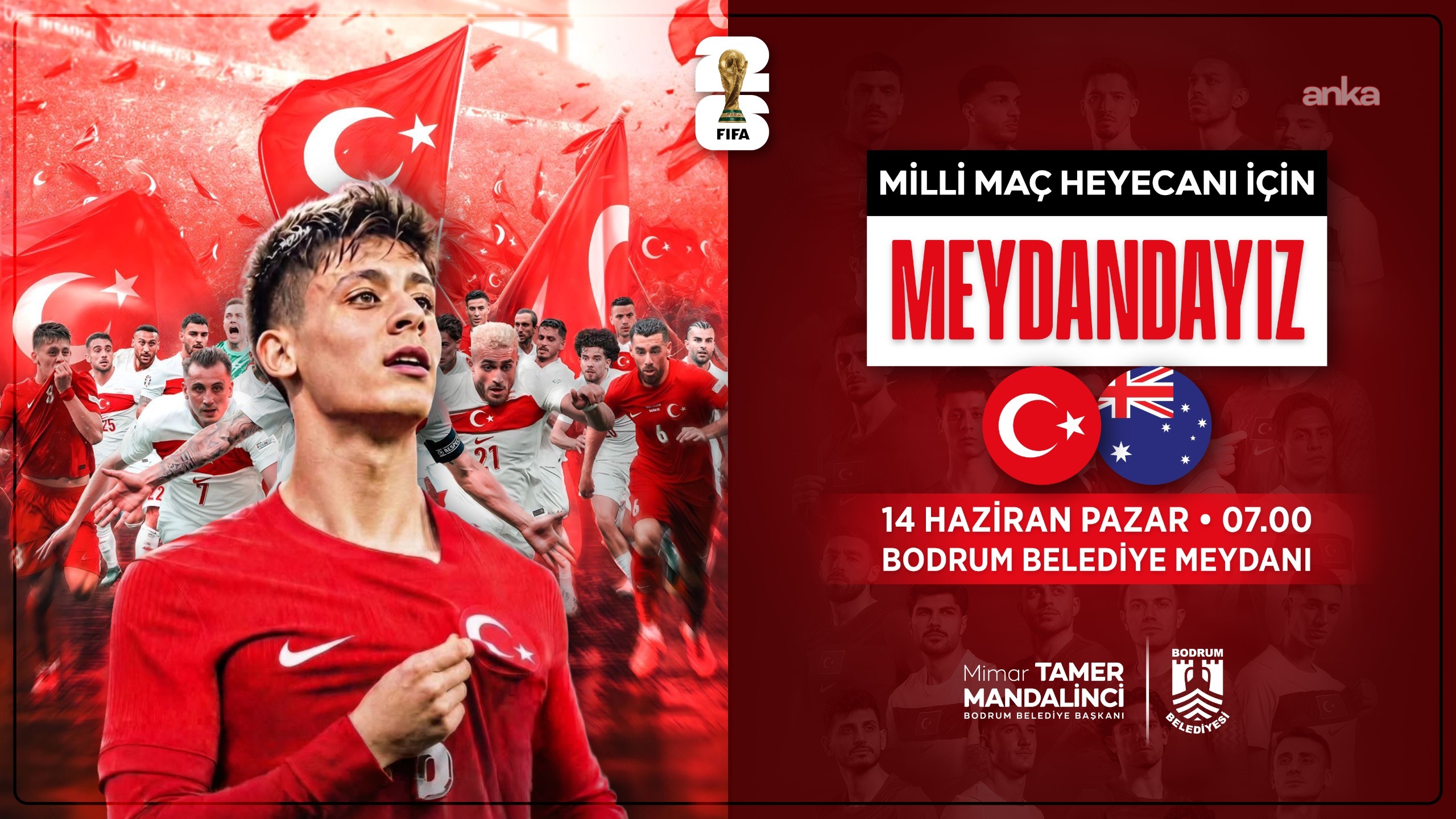 Dünya Kupası heyecanı, Bodrum Belediye Meydanı'nda yaşanacak