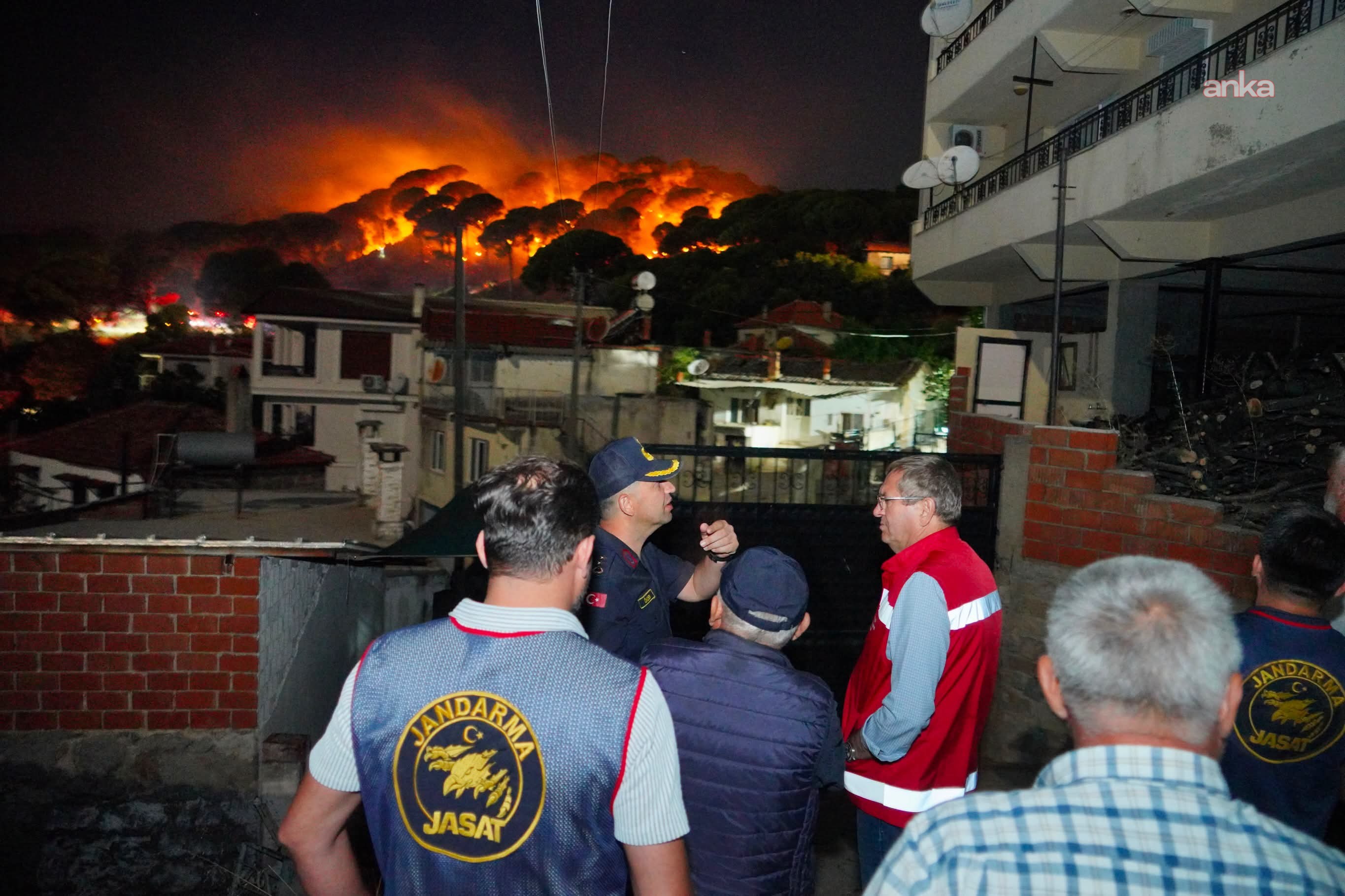 Ayvalık'taki orman yangına müdahale sürüyor