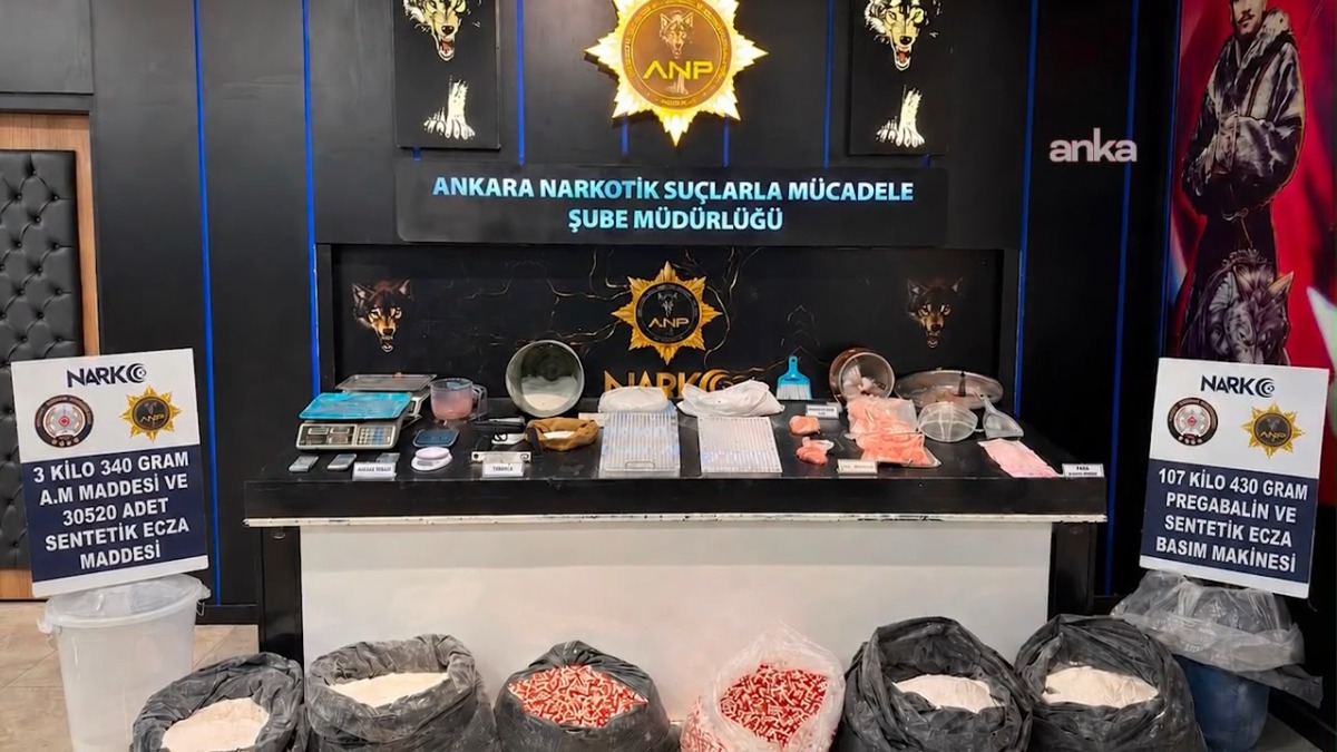 Ankara'da 111 kilo uyuşturucu hammaddesi ve 30 bin uyuşturucu hap ele geçirildi