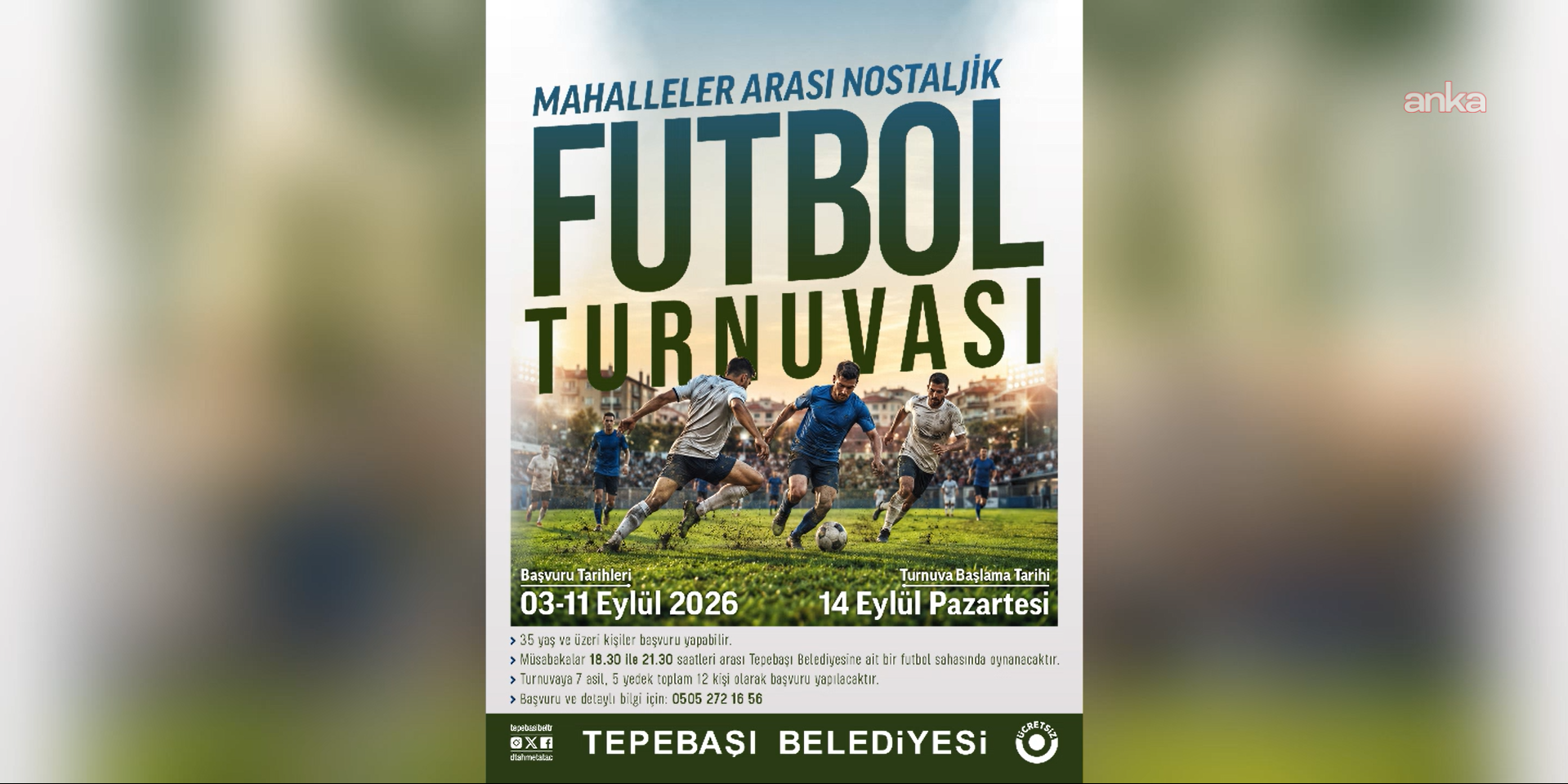 Tepebaşı’nda mahalle kültürü sahaya taşınıyor: "Mahalleler Arası Nostaljik Futbol Turnuvası" başlıyor