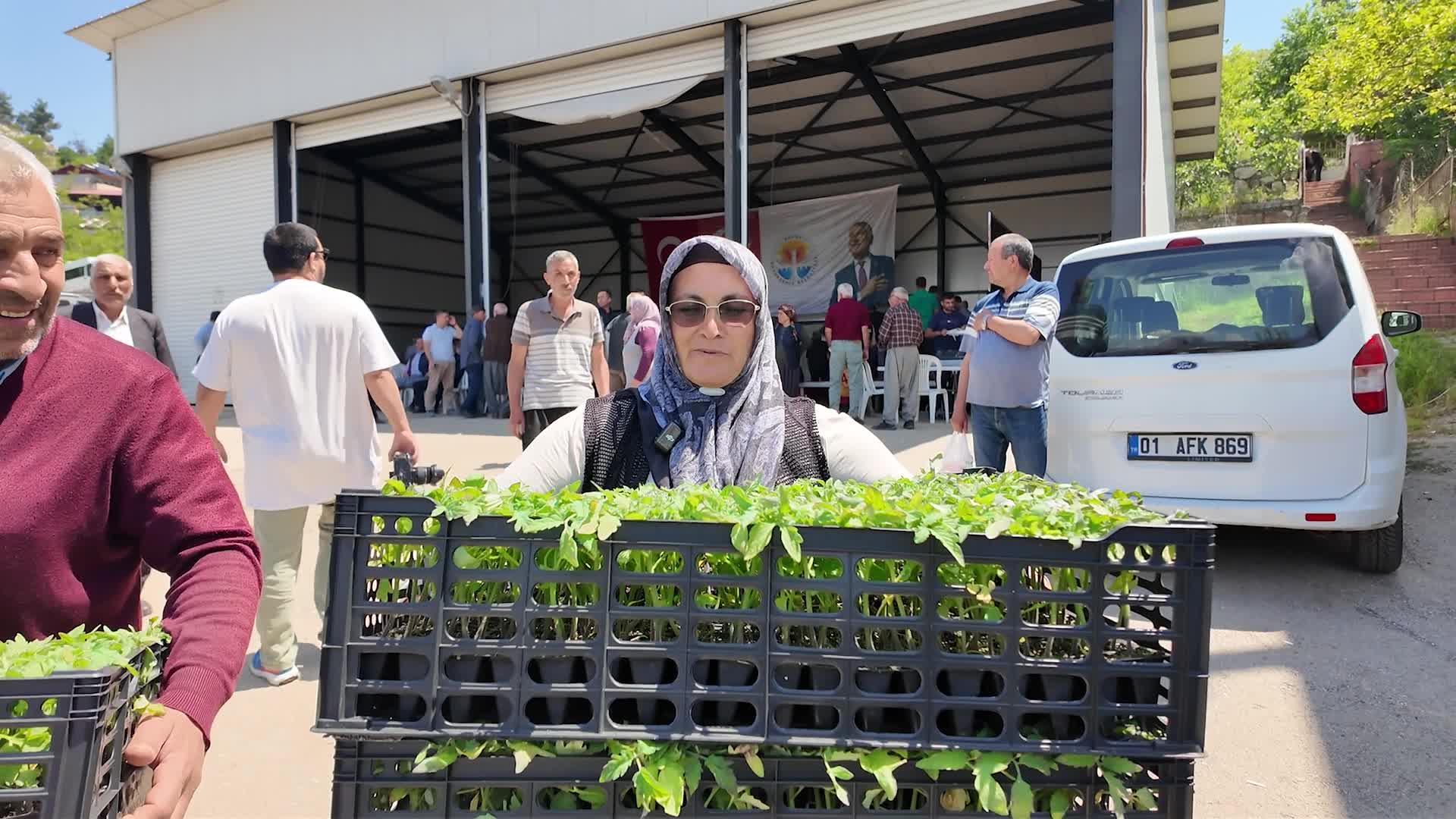 Adana Büyükşehir Belediyesi’nden Aladağlı çiftçiye domates fidesi desteği