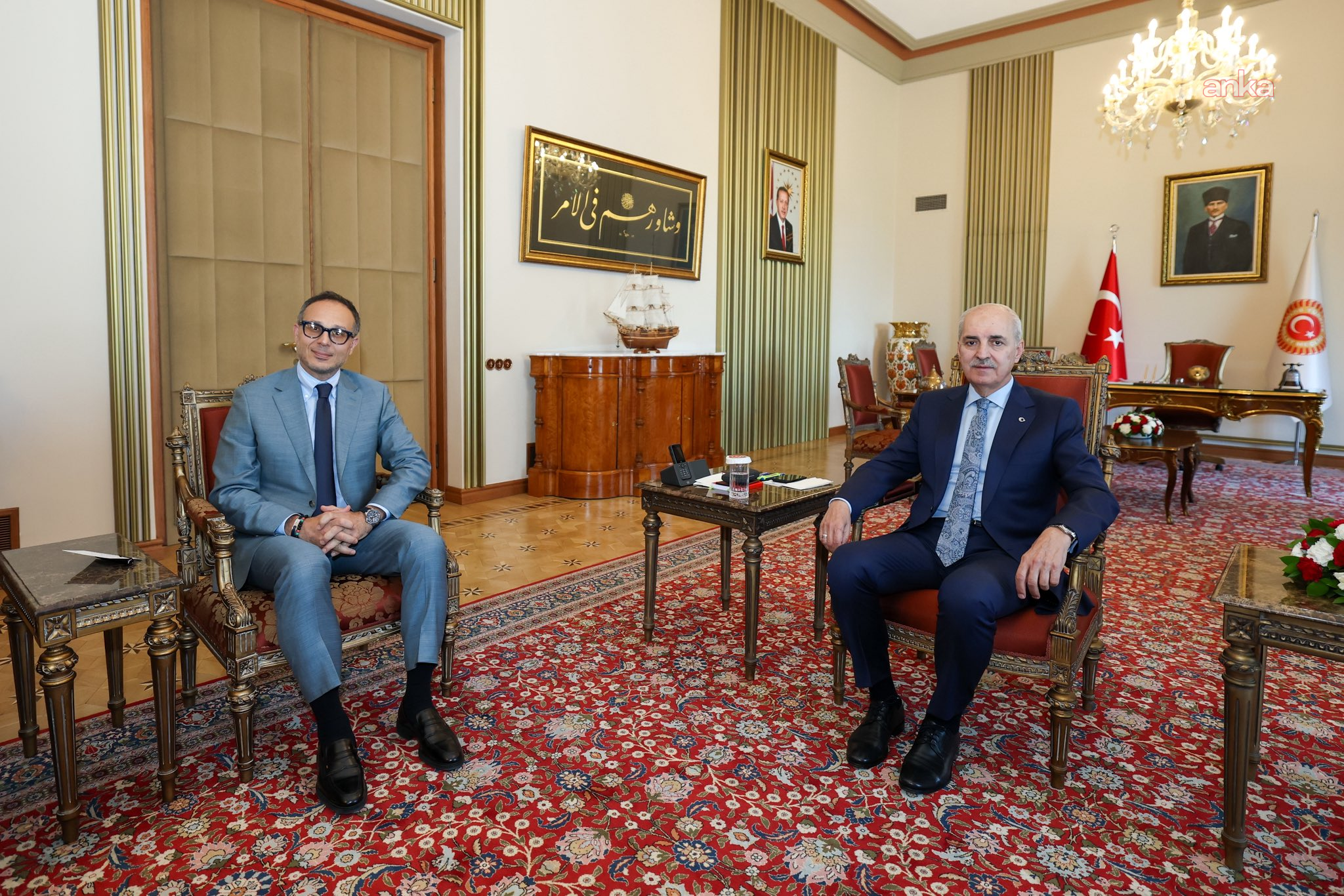 TBMM Başkanı Kurtulmuş, TÜRKPA Genel Sekreteri Hasan ile görüştü