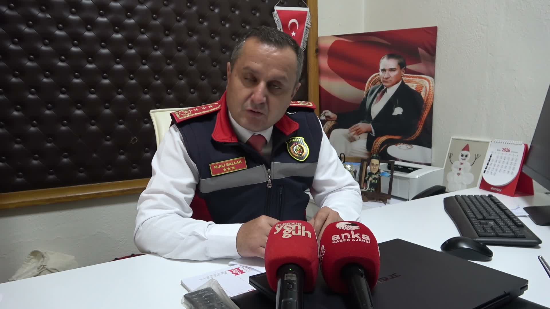 Burdur İtfaiye Müdürü Ballak: Yangınların yüzde 99’u insan kaynaklı