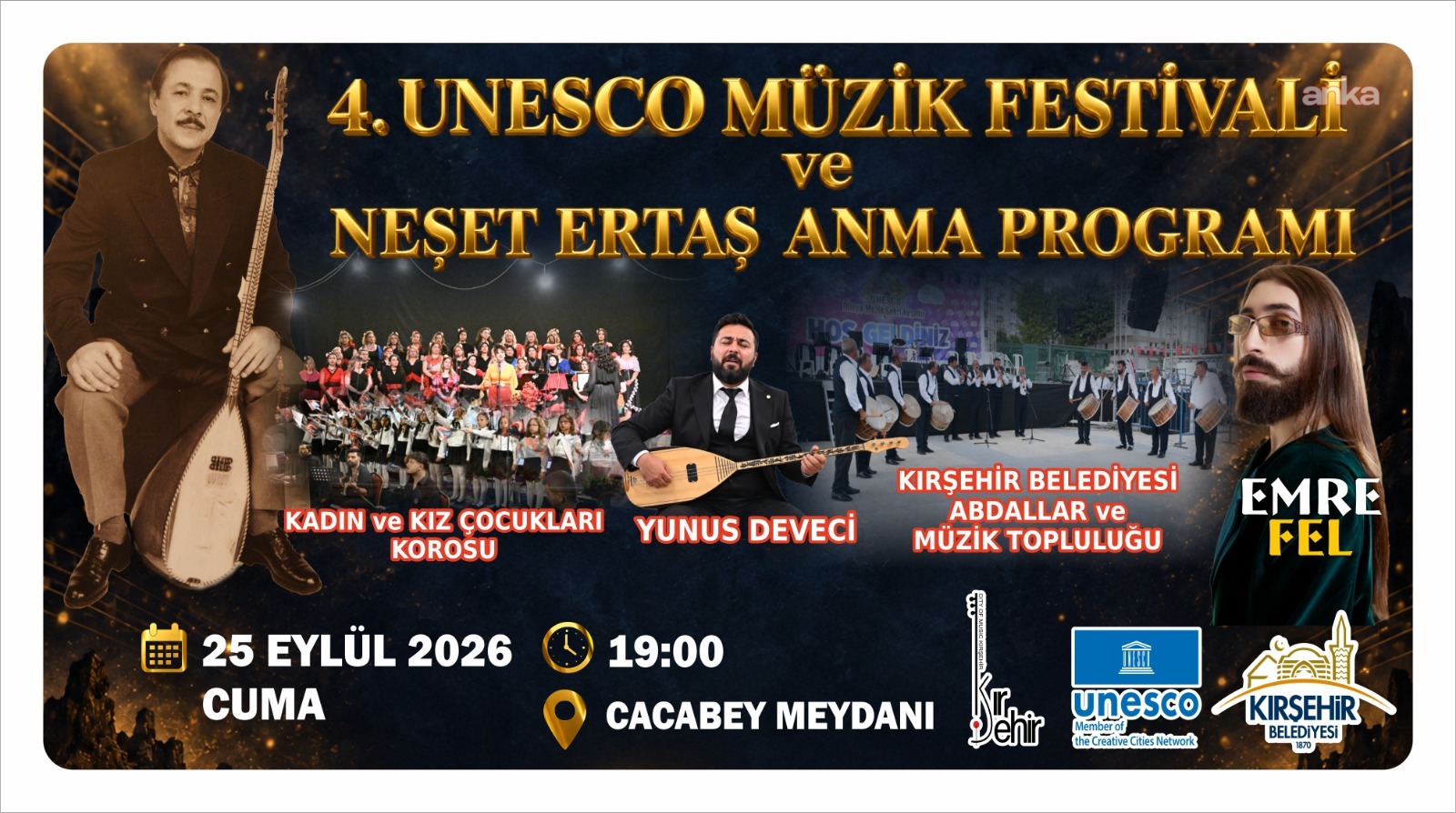 Neşet Ertaş, vefatının 14'üncü yılında Kırşehir'de anılacak