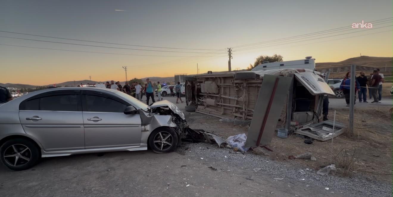 Kırıkkale’de işçi servisi ile otomobil çarpıştı: 14 yaralı