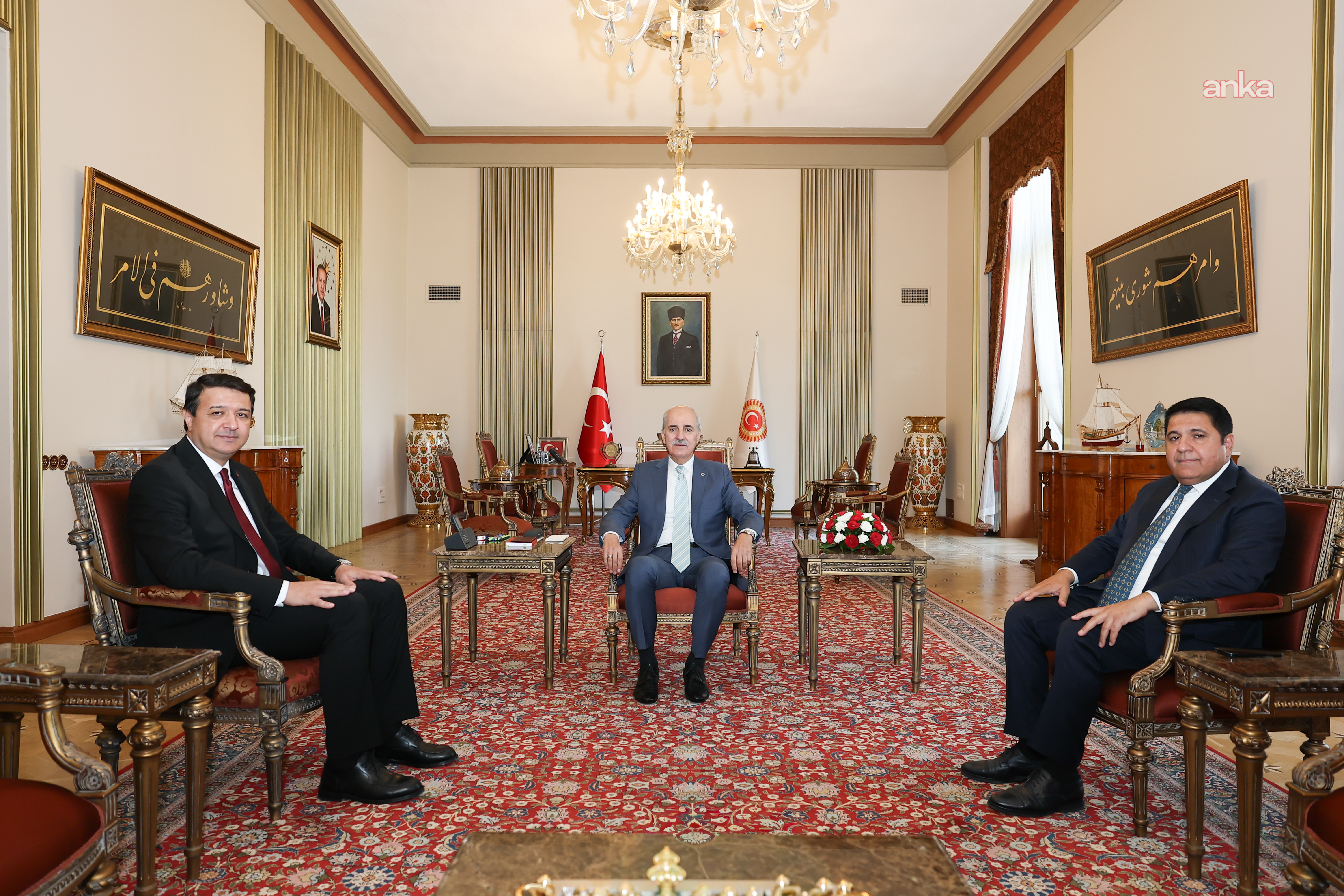 TBMM Başkanı Kurtulmuş, Saadet Partisi Genel Başkanı Mahmut Arıkan’ı kabul etti