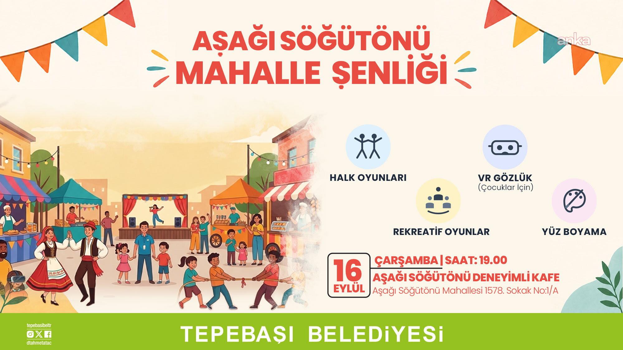 Tepebaşı Belediyesi, mahalle şenliklerine Aşağı Söğütönü'nde devam ediyor
