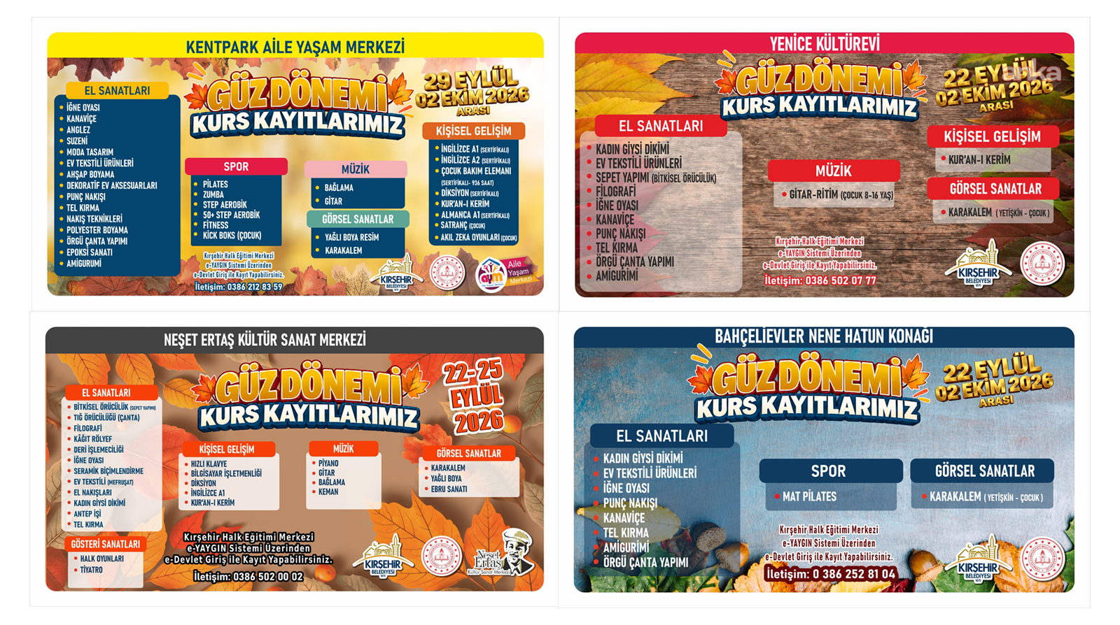 Kırşehir Belediyesi'nin güz dönemi kurs kayıtları başlıyor