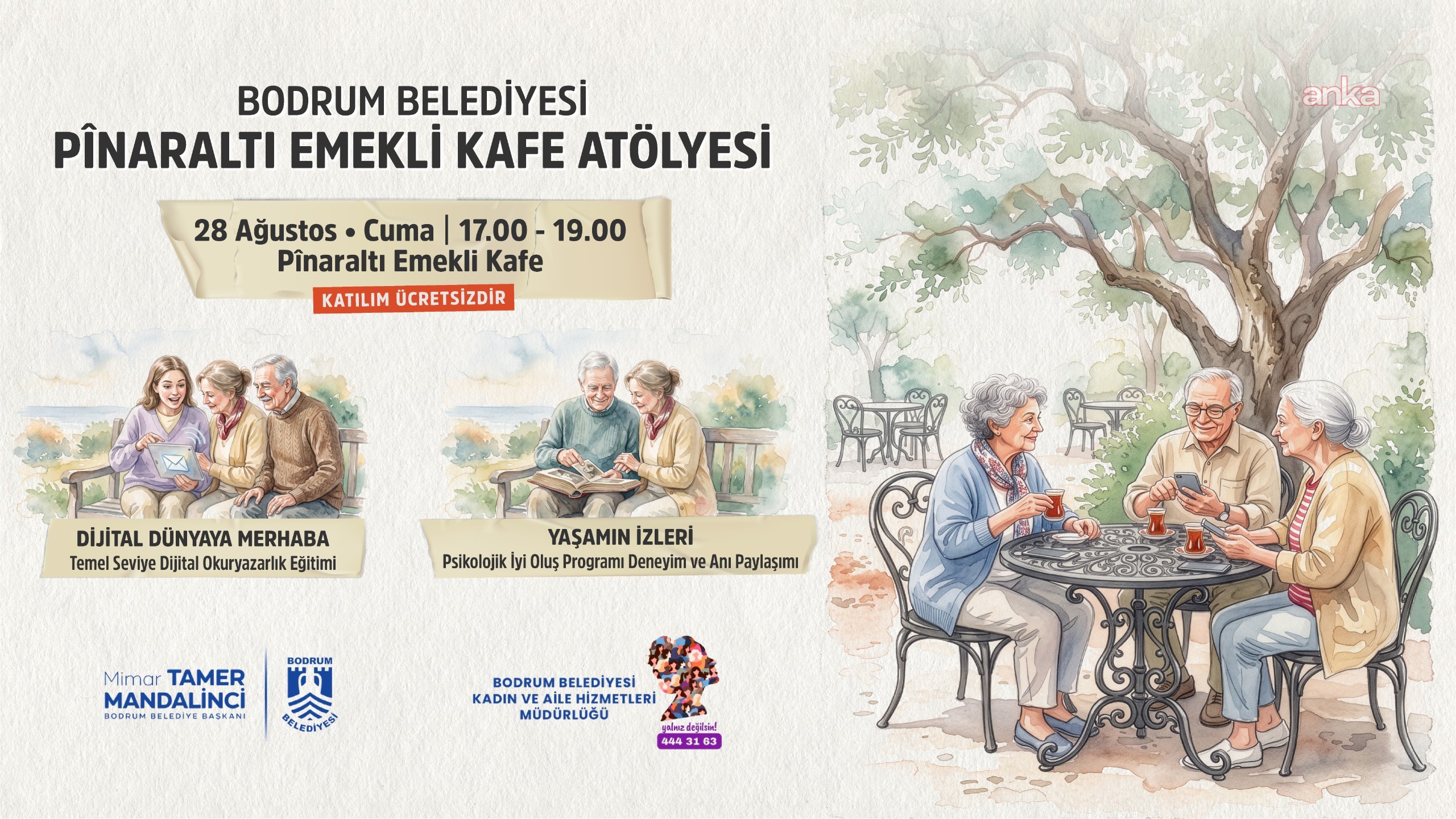 Bodrum Belediyesi'nden emeklilere yönelik sosyal gelişim ve dijital okuryazarlık atölyeleri
