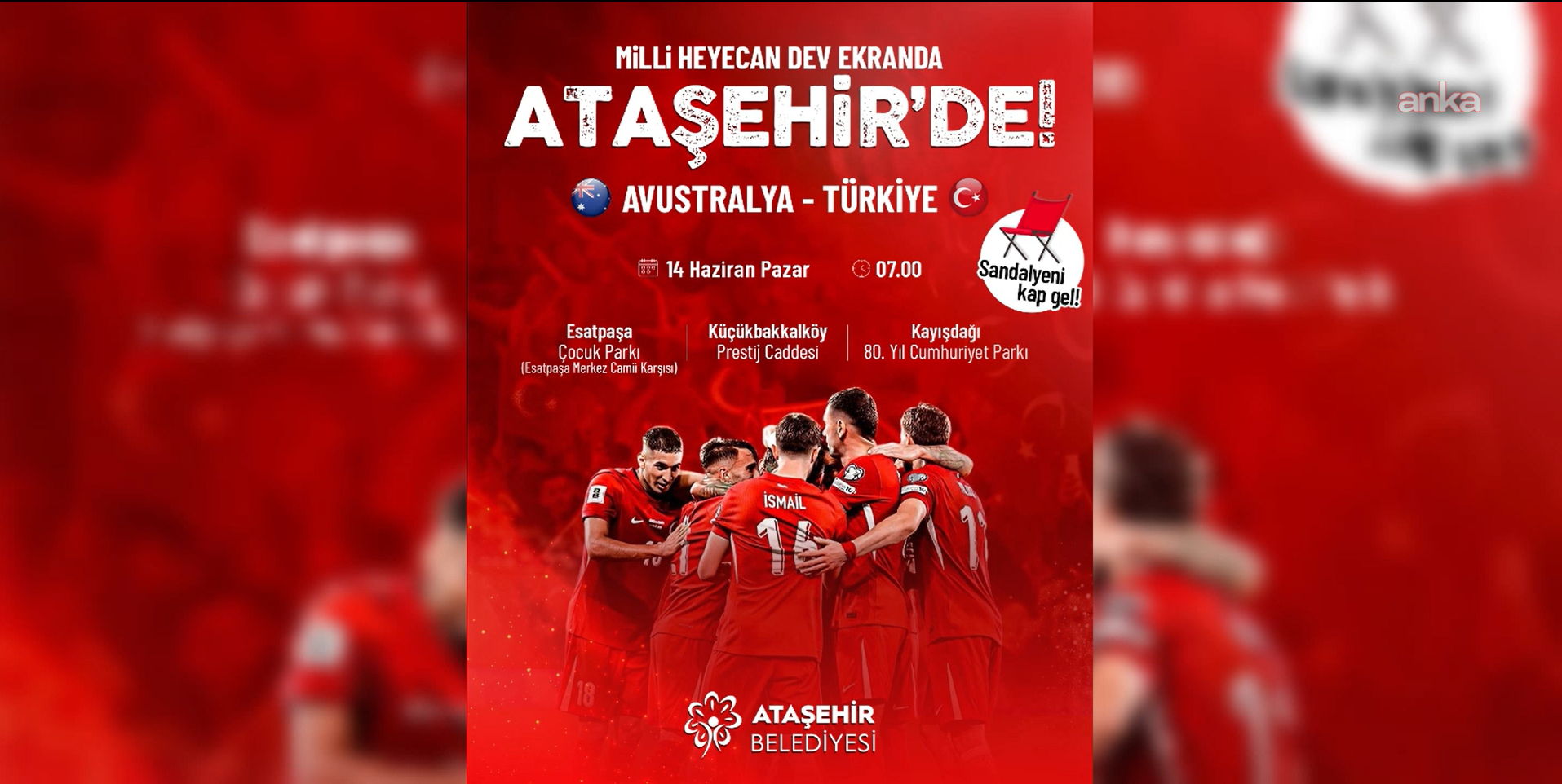 Ataşehir'de Dünya Kupası heyecanı dev ekranlar eşliğinde yaşanacak