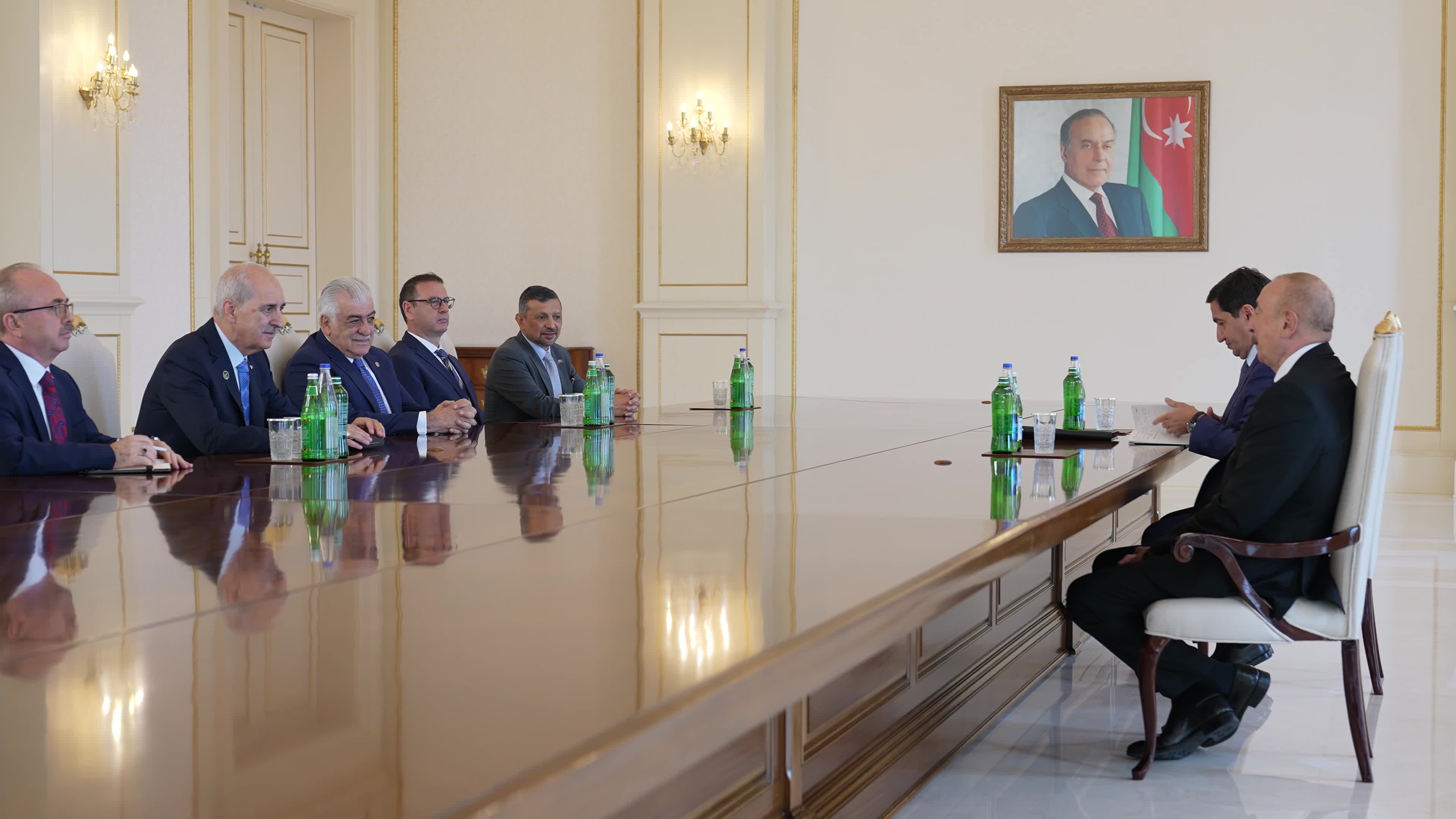 TBMM Başkanı Kurtulmuş, Azerbaycan Cumhurbaşkanı Aliyev tarafından kabul edildi