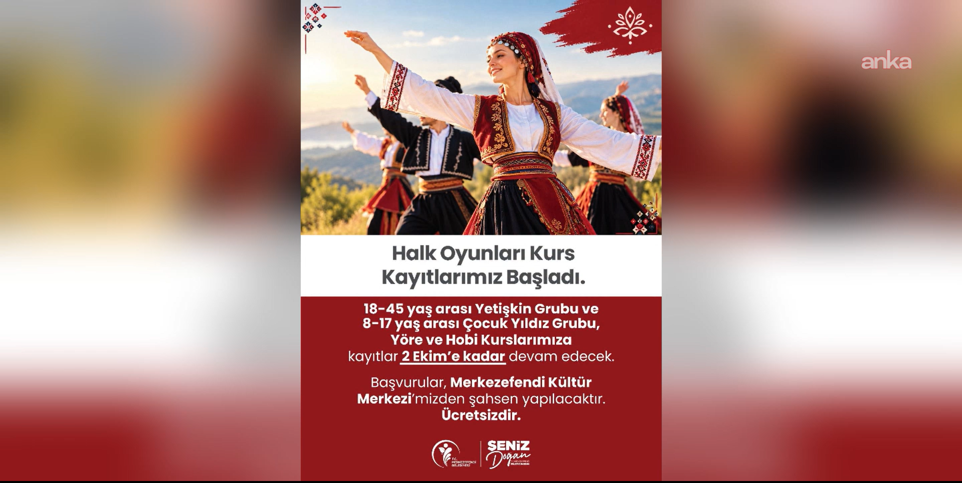 Merkezefendi’de halk oyunları kurs kayıtları başladı