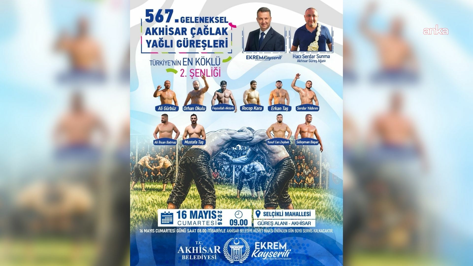Akhisar Belediyesi “Geleneksel Çağlak Yağlı Güreşleri” başlıyor