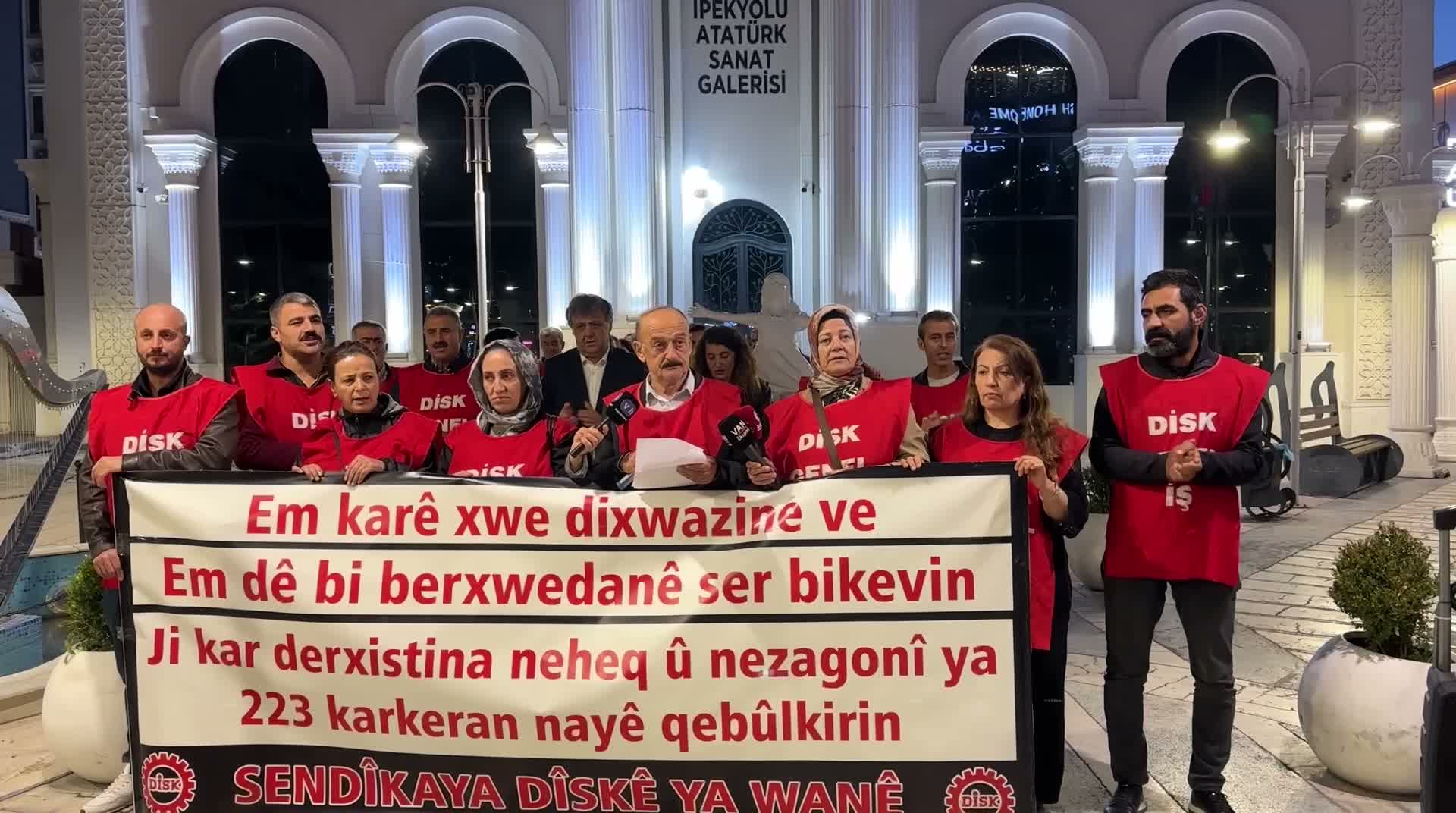 Van'da işten çıkarılan 223 işçinin eylemi 435'inci gününde