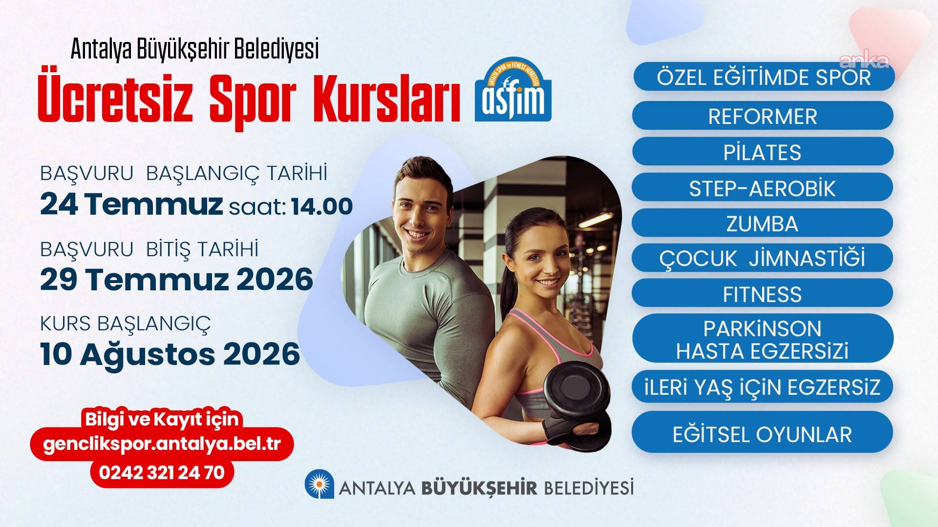 Antalya Spor ve Fitness Merkezleri'nde yeni sezon kayıtları başladı