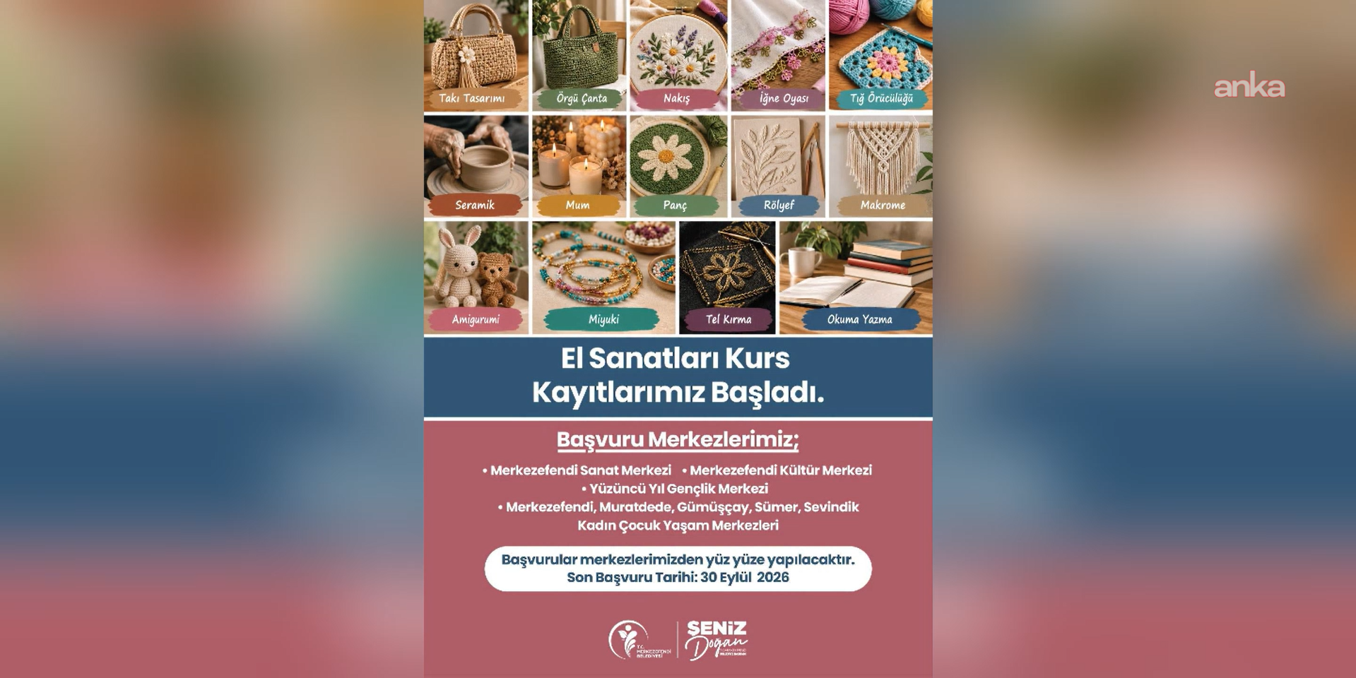 Merkezefendi Belediyesi'nin el sanatları kurslarına kayıtlar başladı