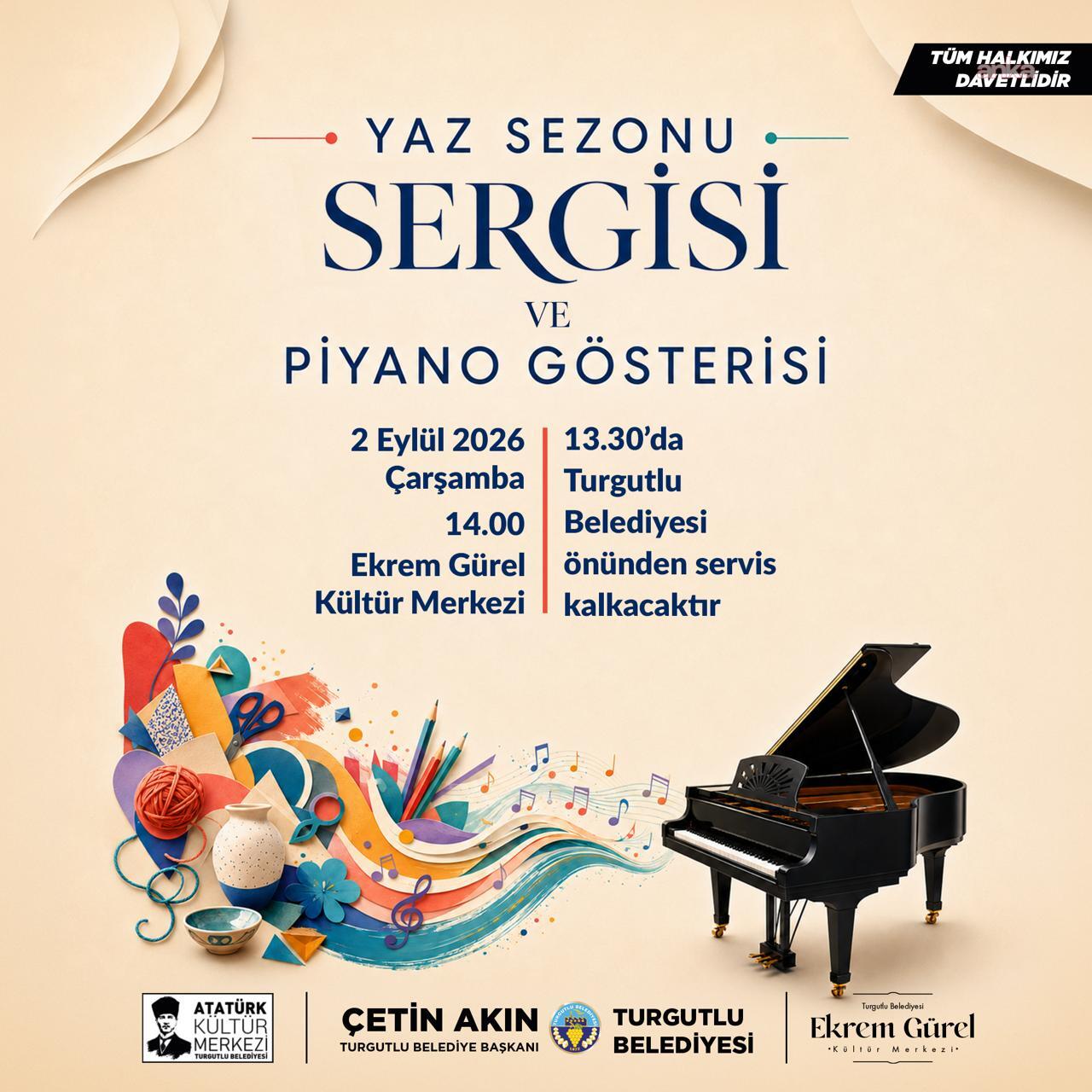 Turgutlu Belediyesi’nin yaz kursları, sergi ve piyano gösterisiyle tamamlanacak