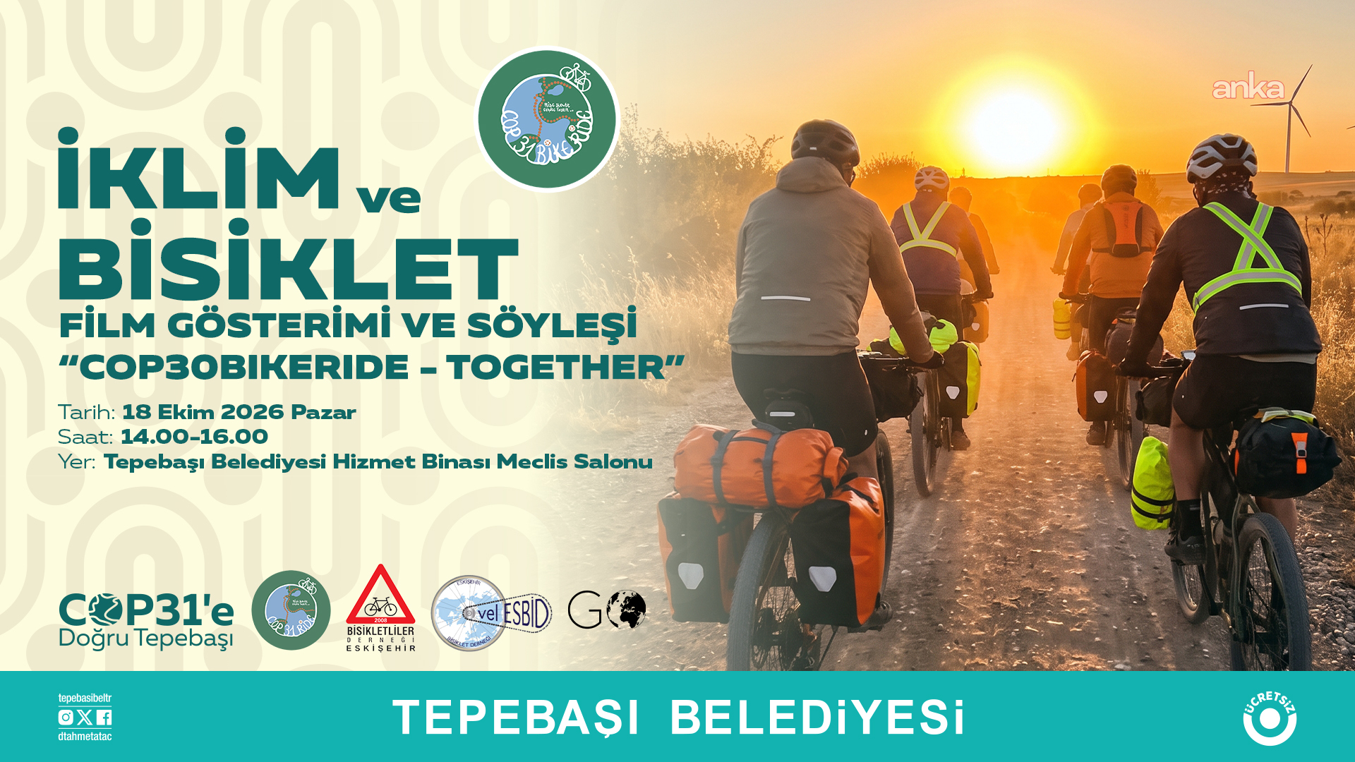 "COP30BikeRide-Together" belgeseli, Tepebaşı'nda izleyiciyle buluşuyor