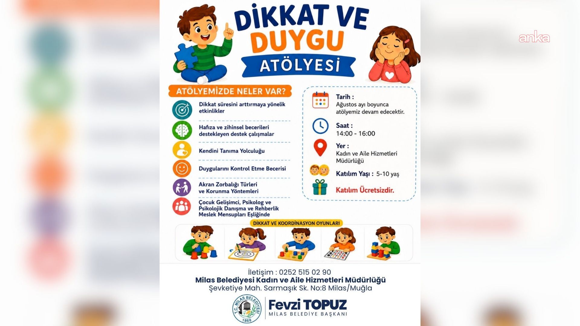 Milas’ta çocuklar için “Ekranı Kapatıyoruz, Hayata Odaklanıyoruz” etkinliği