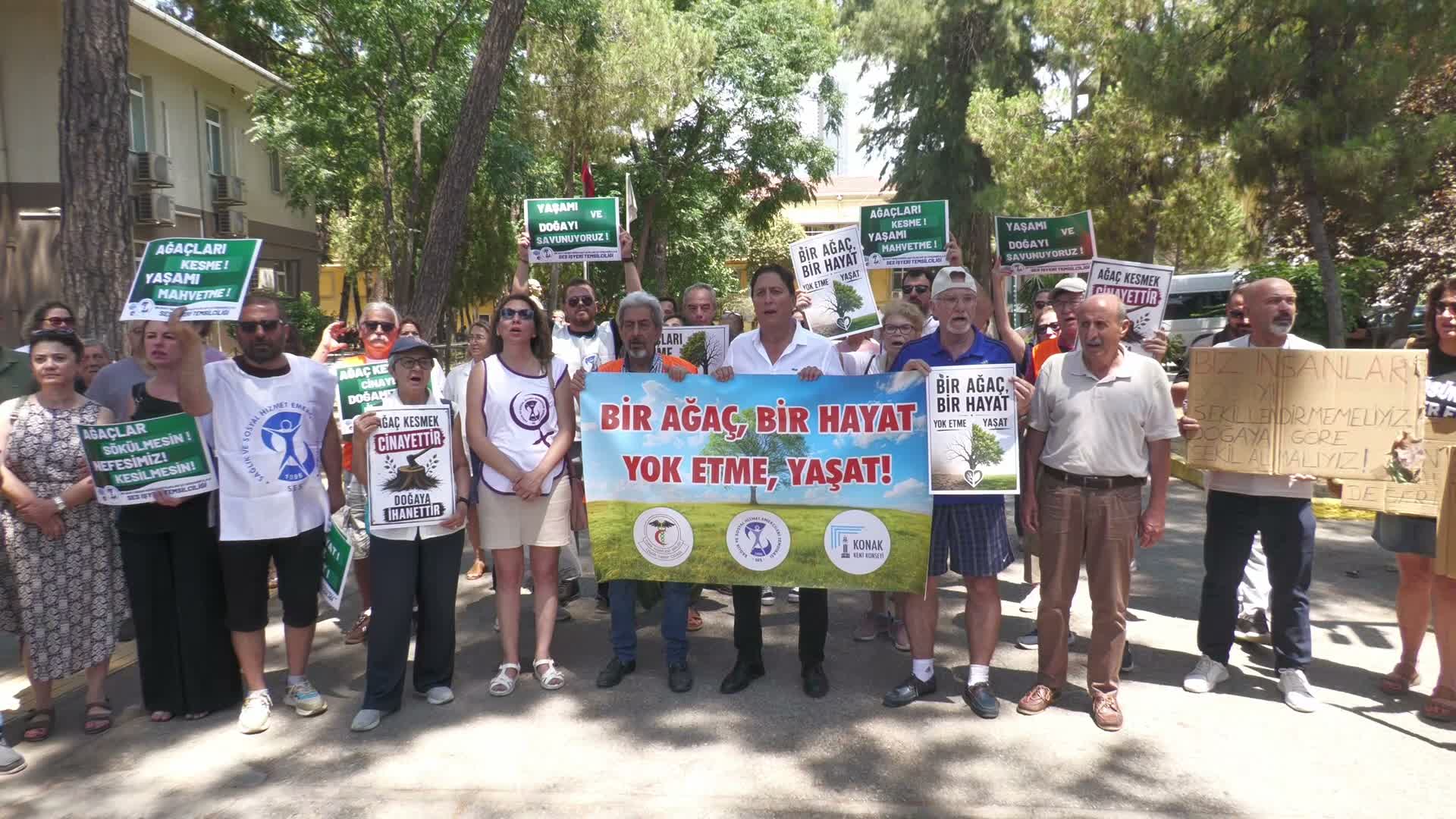 İzmir Dr. Suat Seren Göğüs Hastalıkları Hastanesi’nde ağaç kıyımı iddiası: “Doğa katliamının eşiğindeyiz”