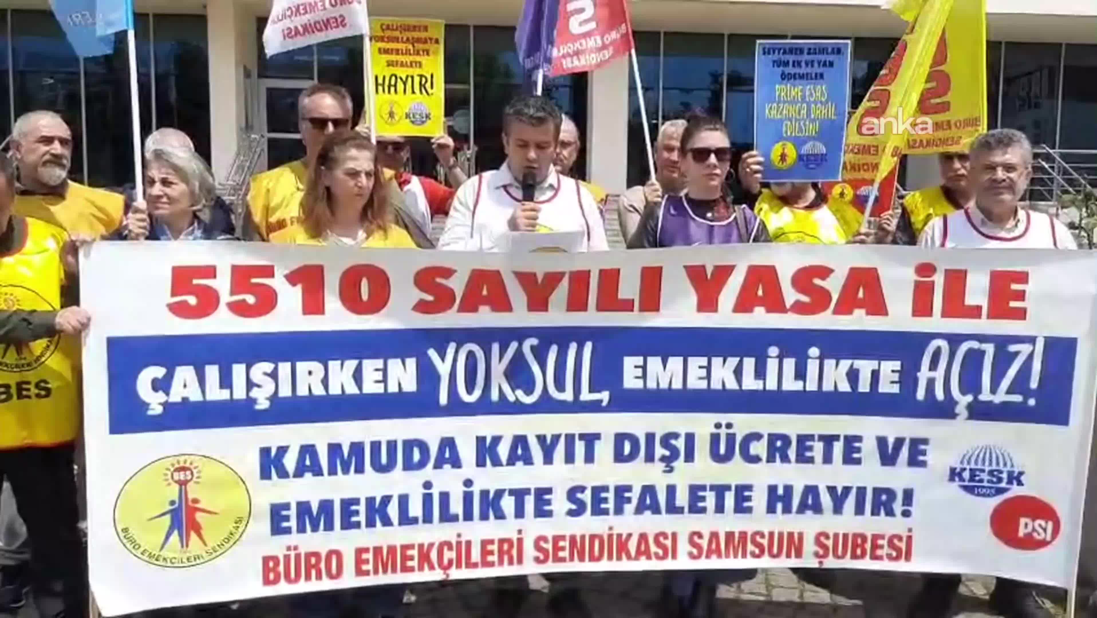BES Samsun Şubesi, SGK önünde eylem yaptı