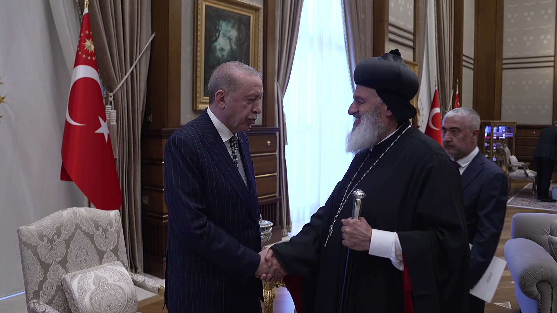 Cumhurbaşkanı Erdoğan, Süryani Ortodoks Kilisesi Patriği Kerim'i kabul etti