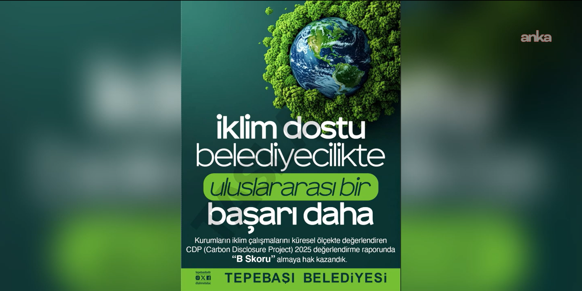 Tepebaşı Belediyesi, CDP’de ilk yılında "B" skoru aldı