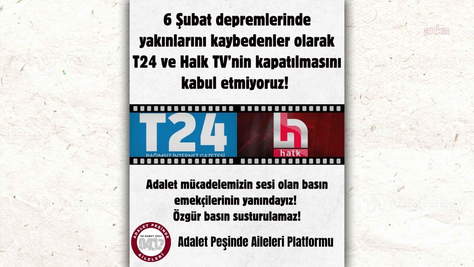 Depremzedelerden T24 ve Halk TV tepkisi: Özgür basın susturulamaz