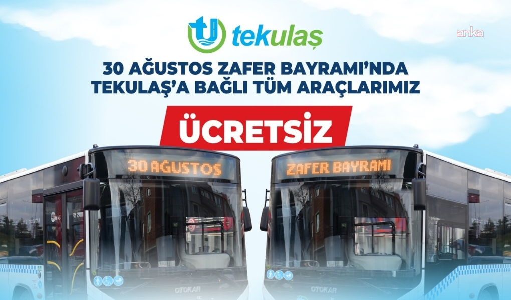 Tekirdağ'da Zafer Bayramı'nda ulaşım ücretsiz olacak