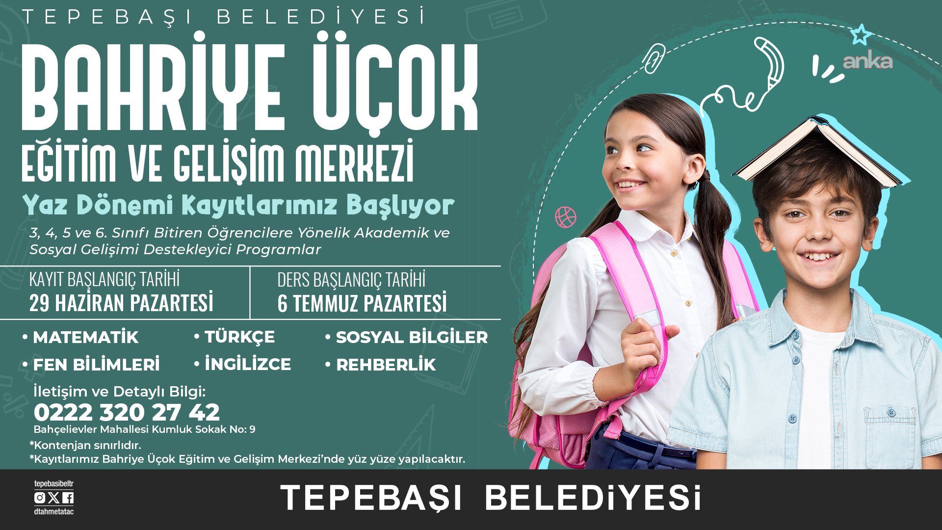 Tepebaşı'nda yaz dönemi kurs kayıtları başlıyor
